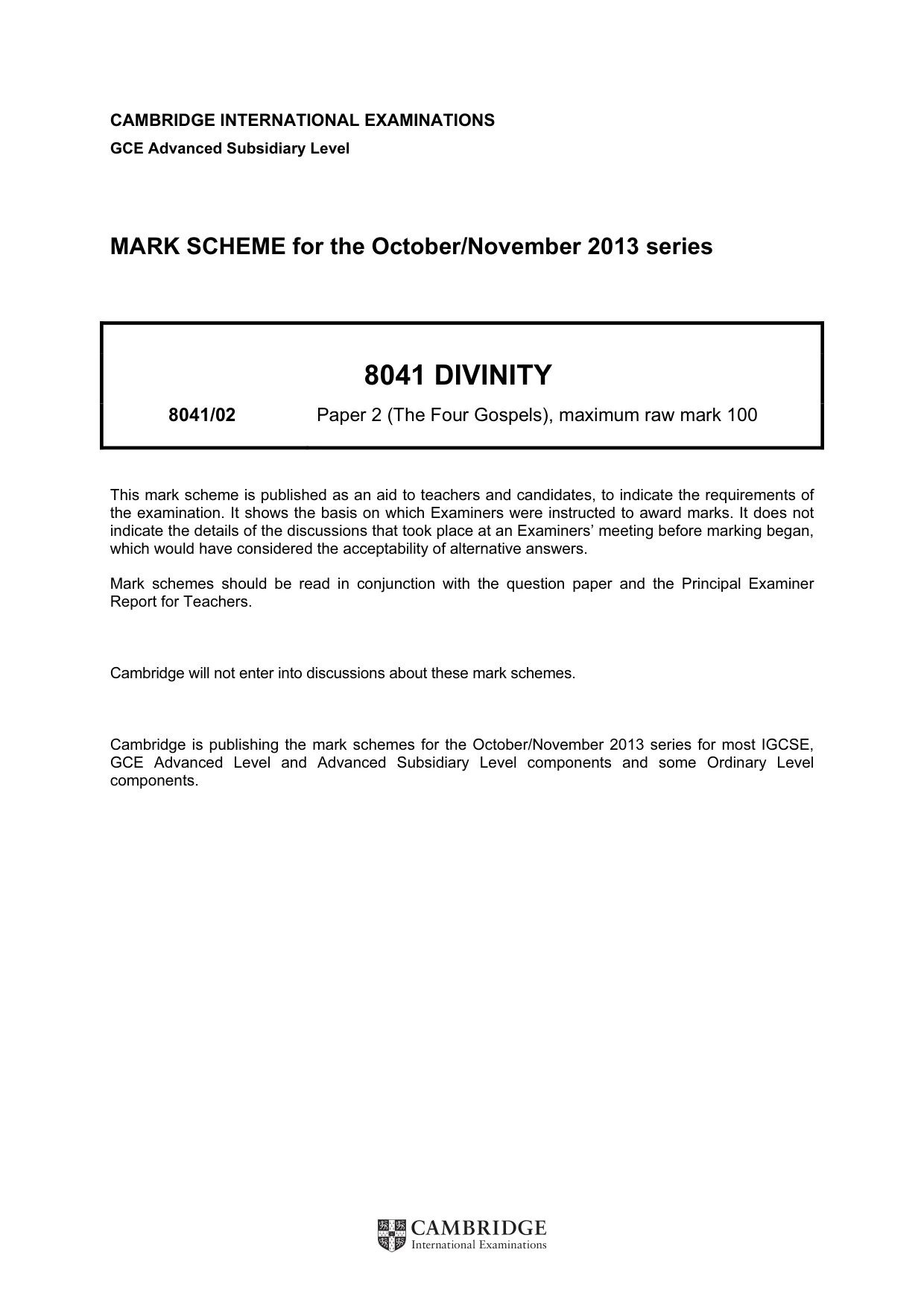 Mark scheme, page 1 of 17