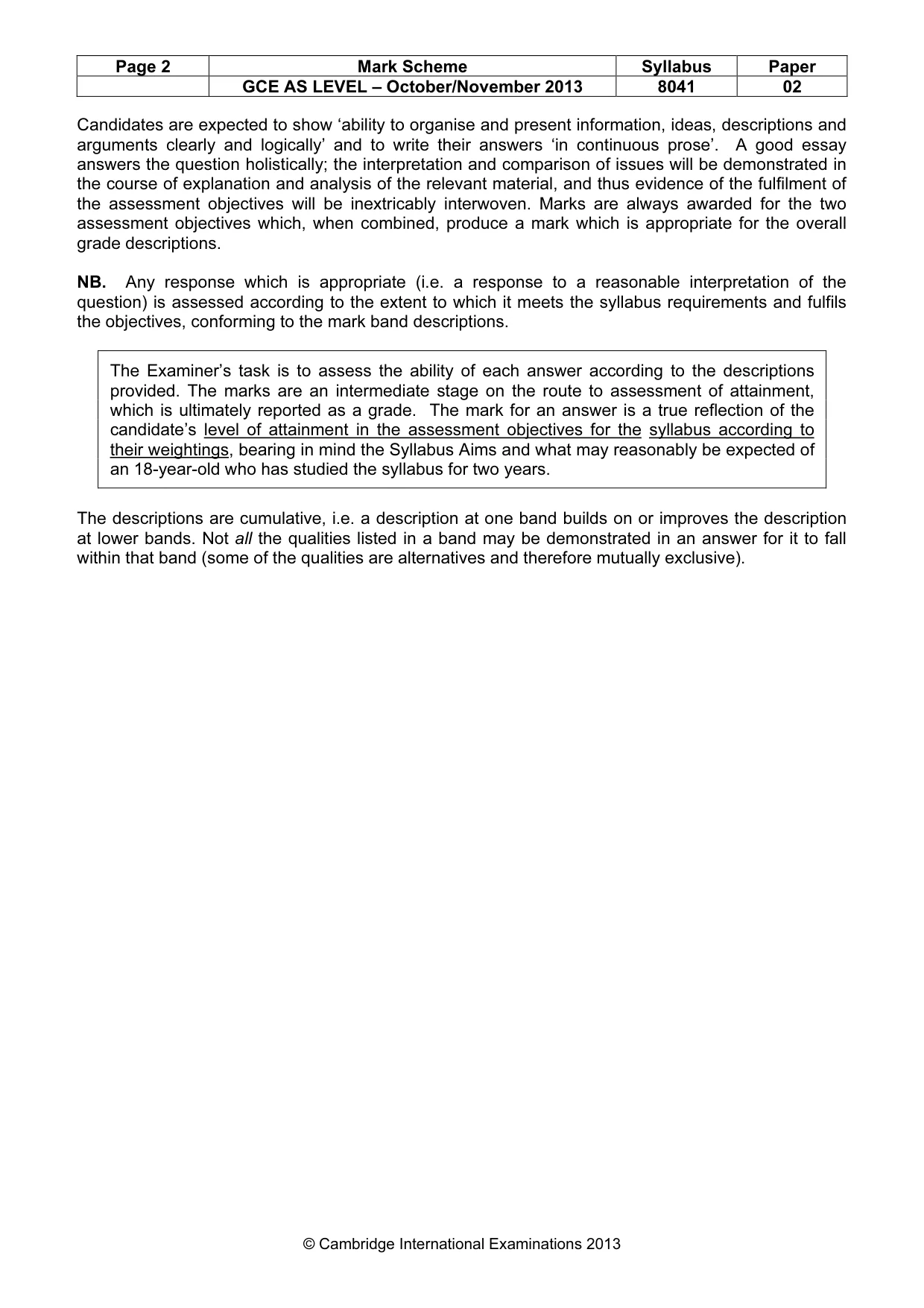Mark scheme, page 2 of 17