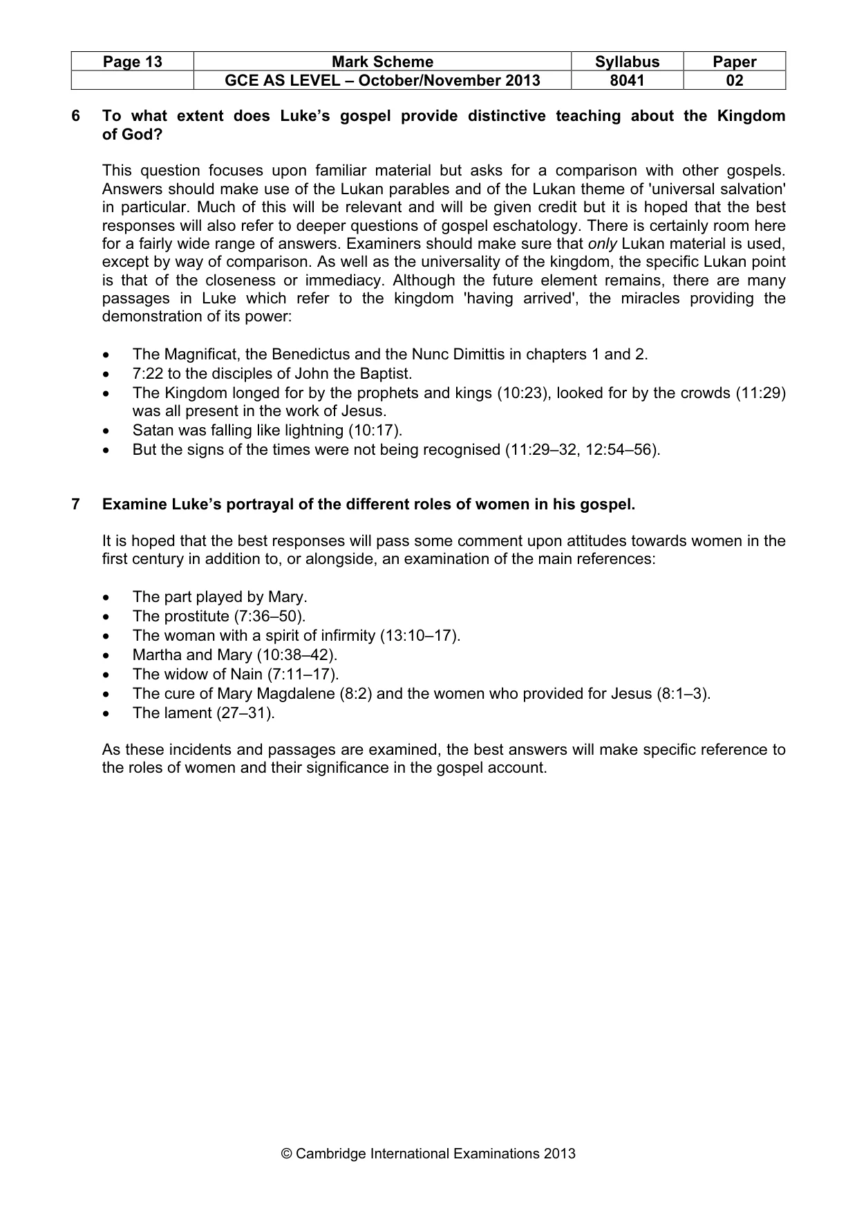 Mark scheme, page 13 of 17