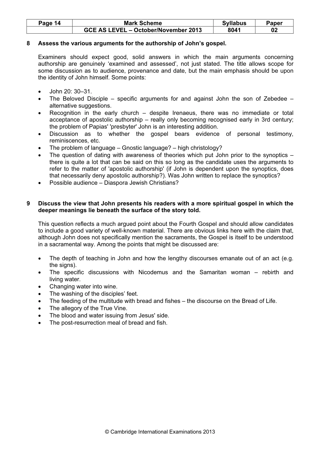 Mark scheme, page 14 of 17