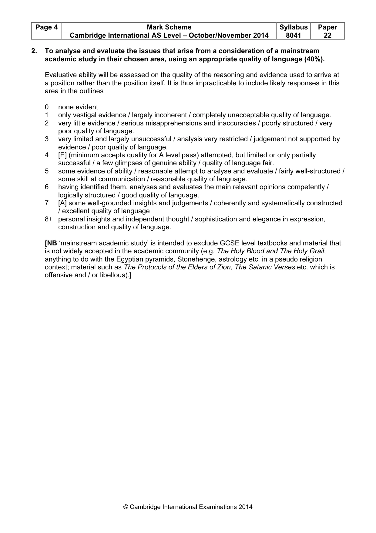 Mark scheme, page 4 of 12