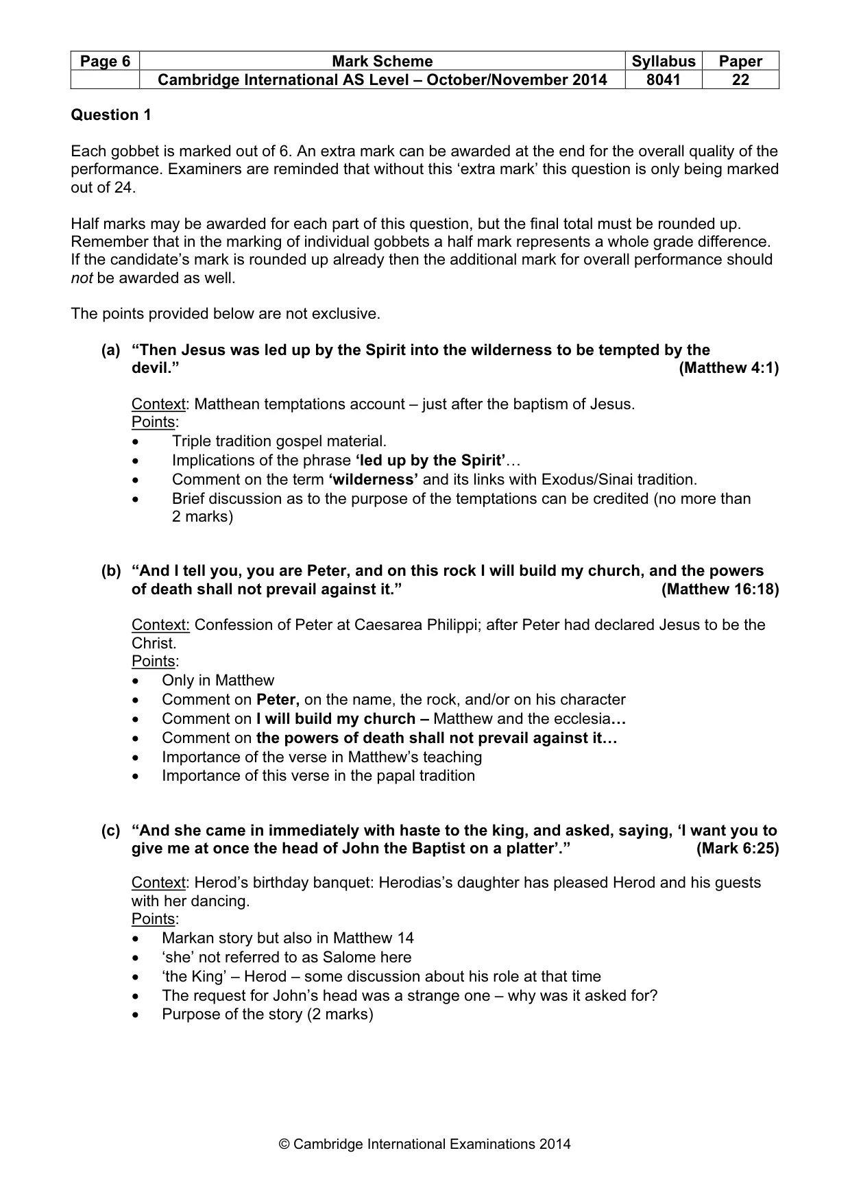 Mark scheme, page 6 of 12
