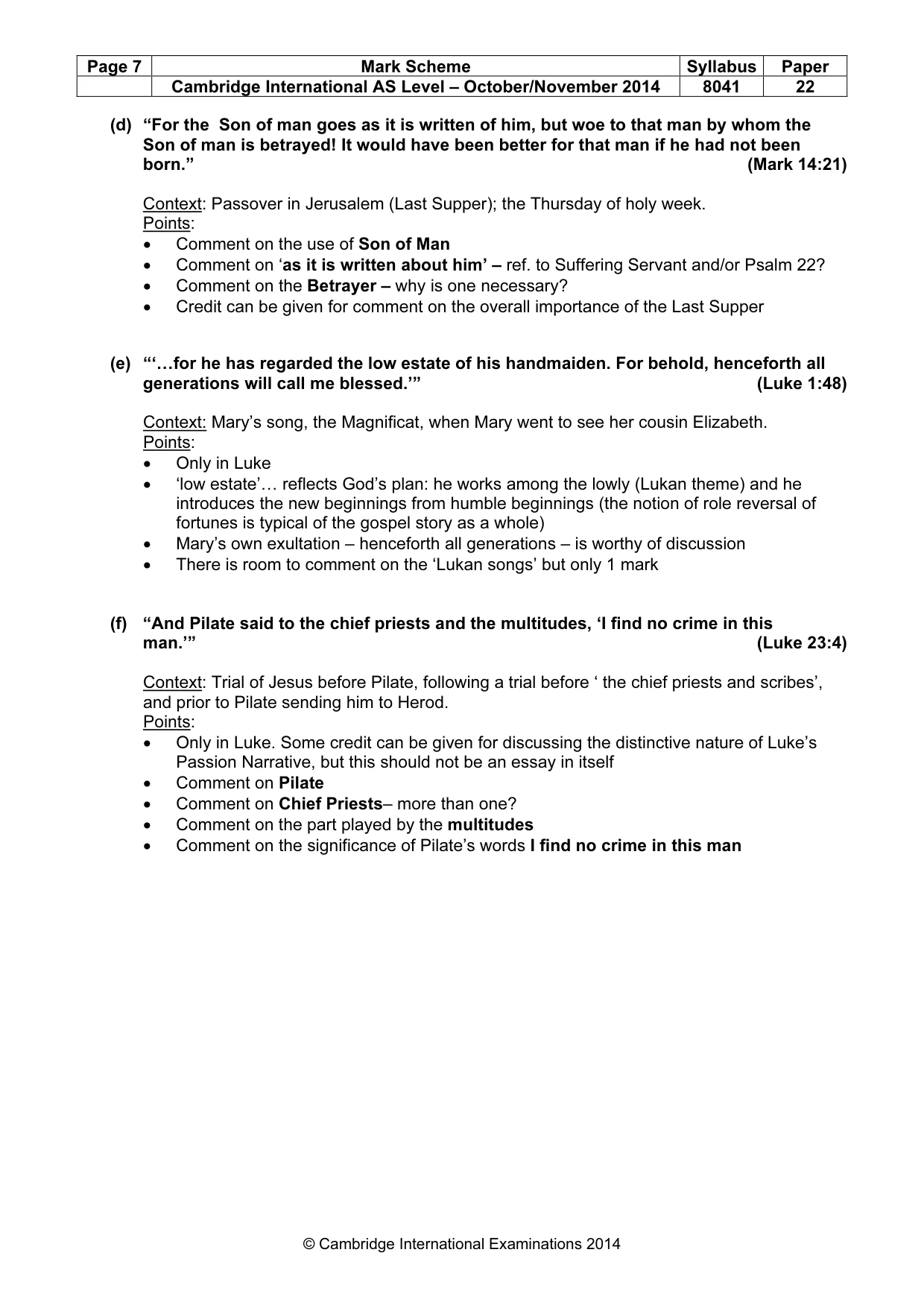 Mark scheme, page 7 of 12