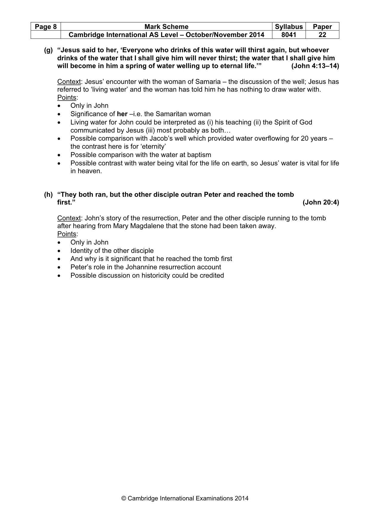 Mark scheme, page 8 of 12