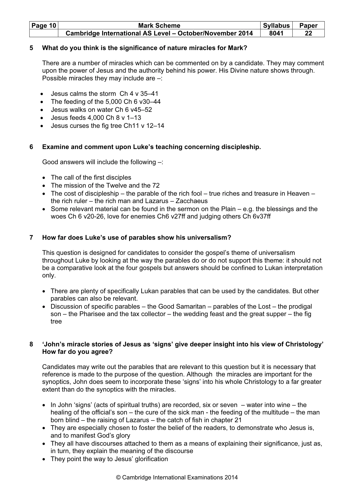 Mark scheme, page 10 of 12