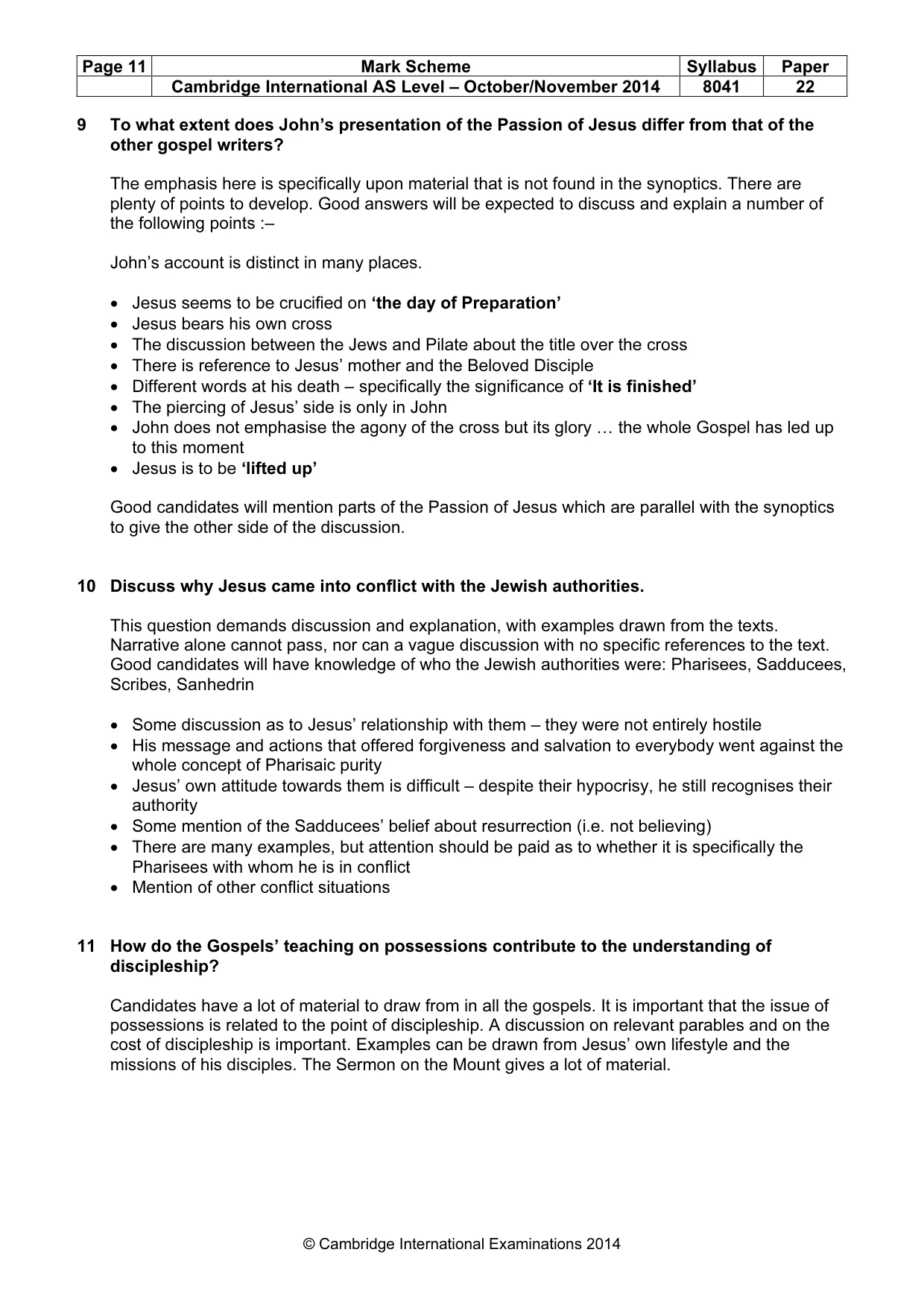 Mark scheme, page 11 of 12