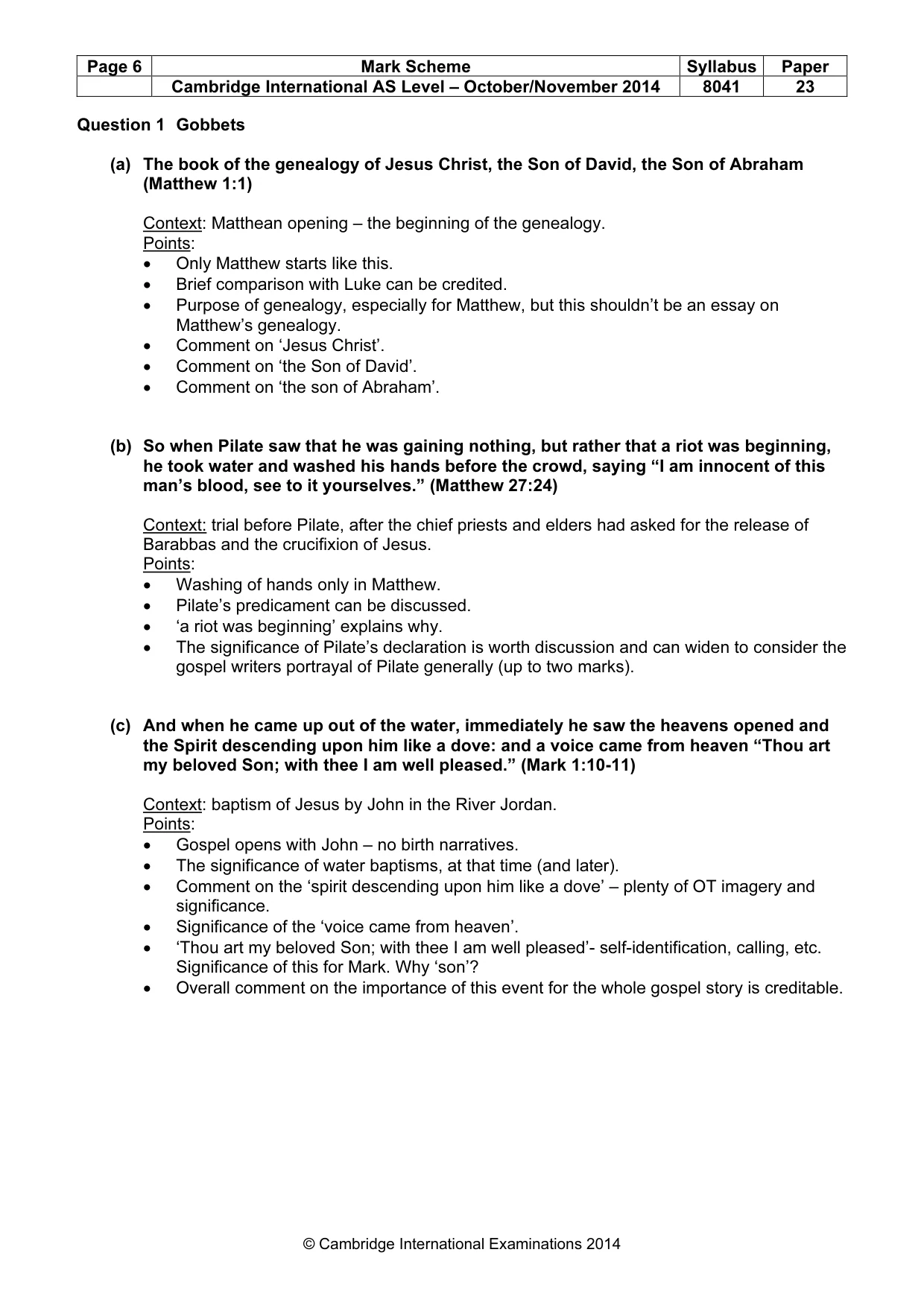 Mark scheme, page 6 of 13