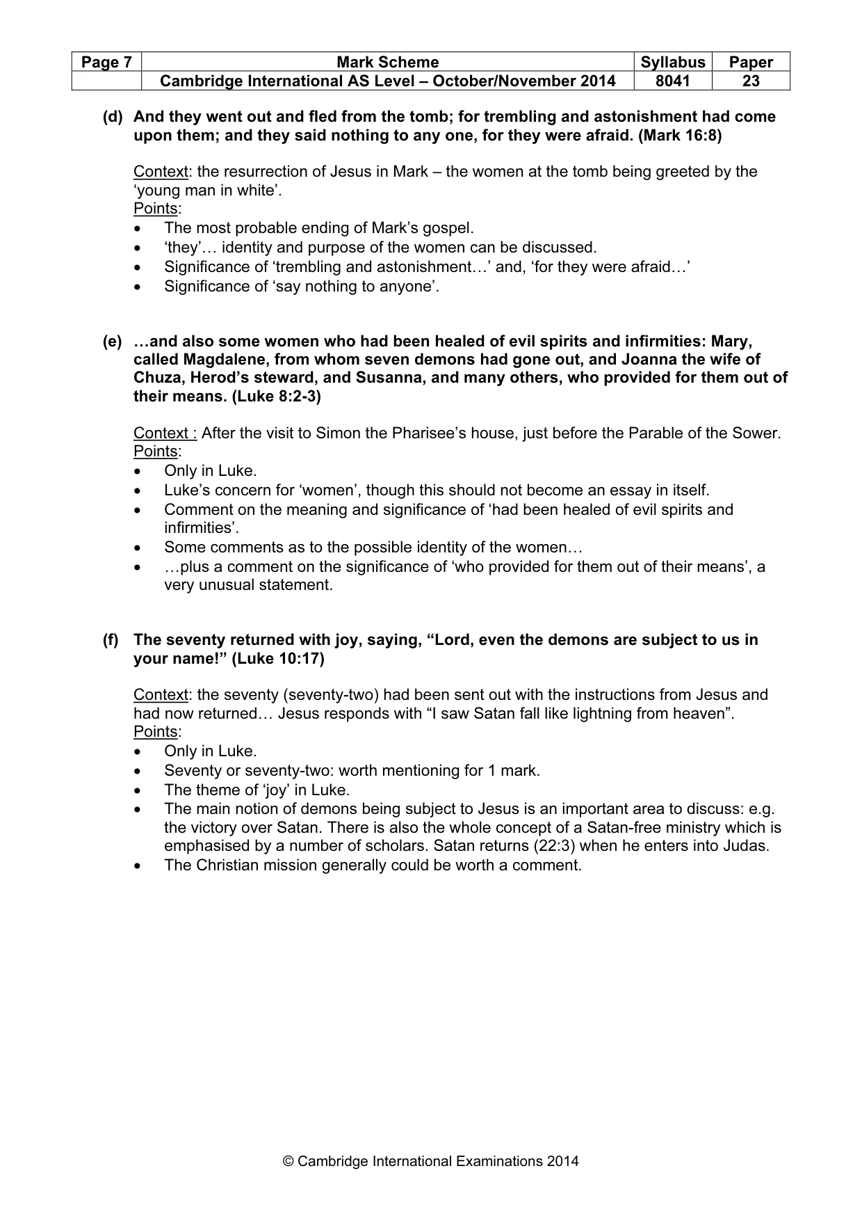 Mark scheme, page 7 of 13