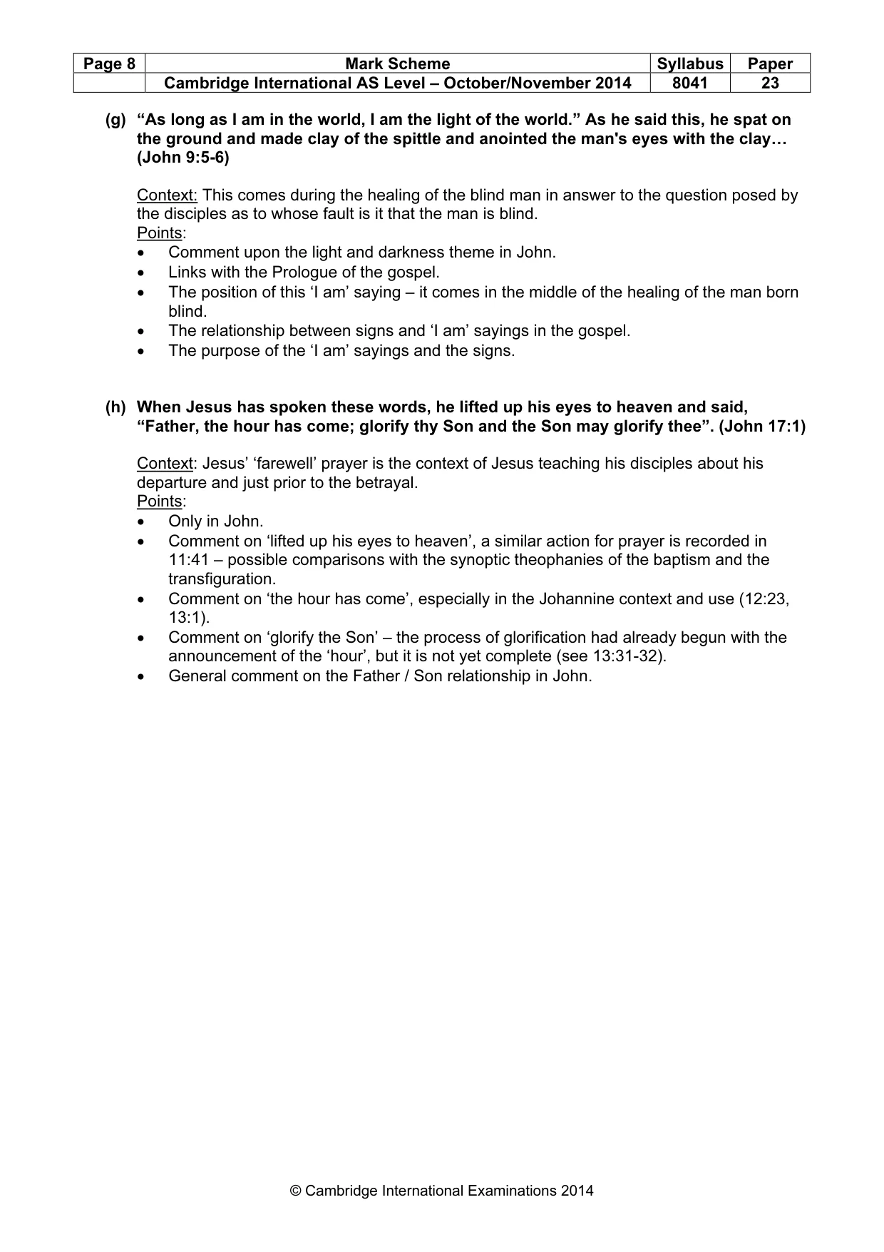 Mark scheme, page 8 of 13