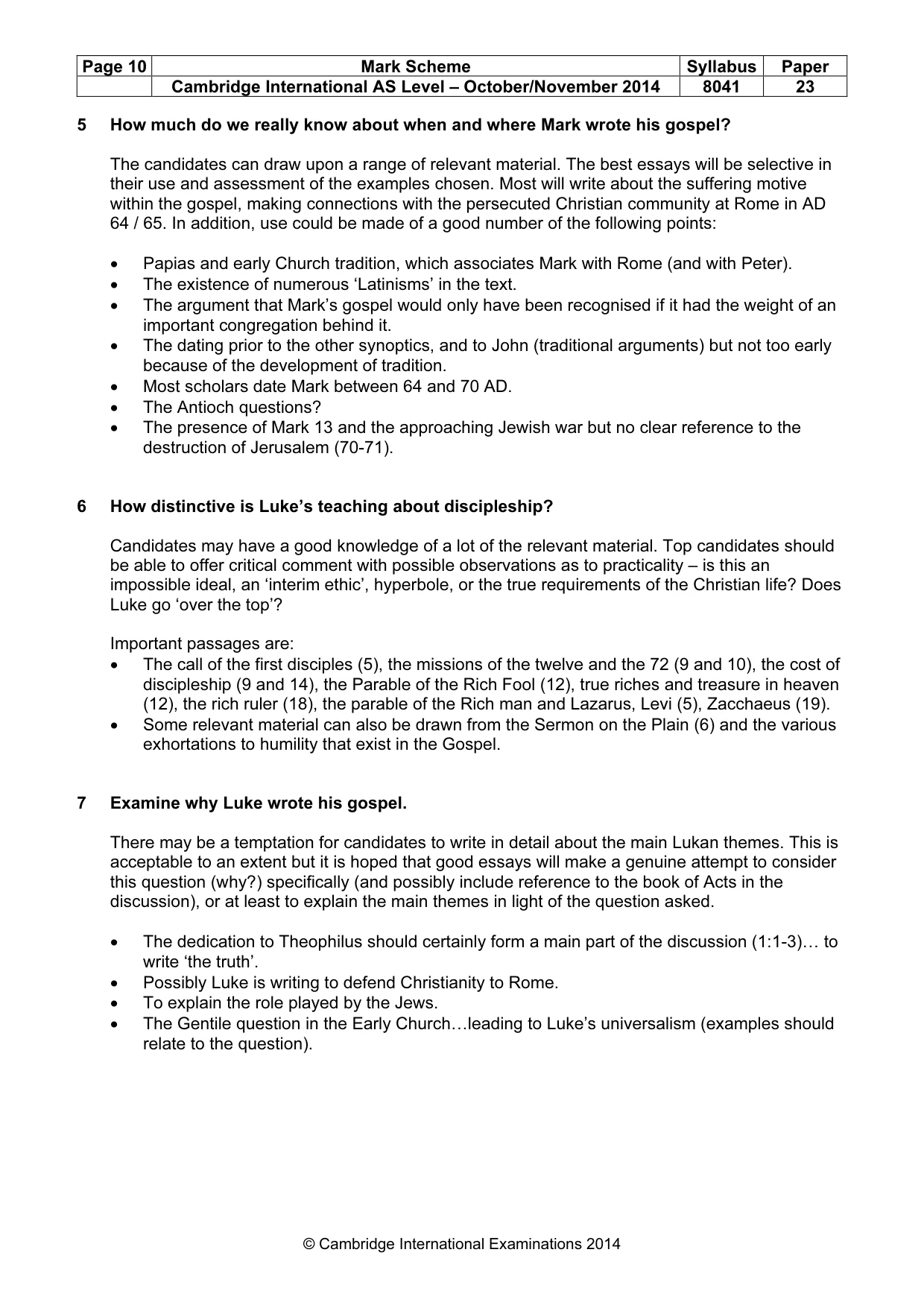Mark scheme, page 10 of 13