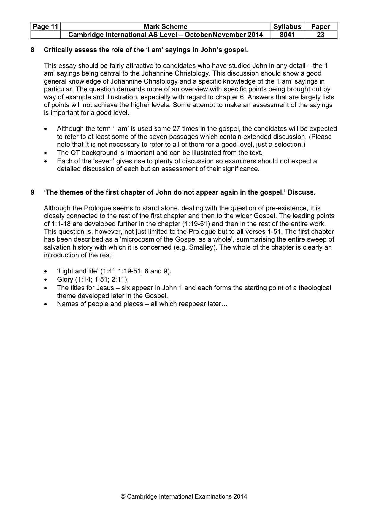 Mark scheme, page 11 of 13