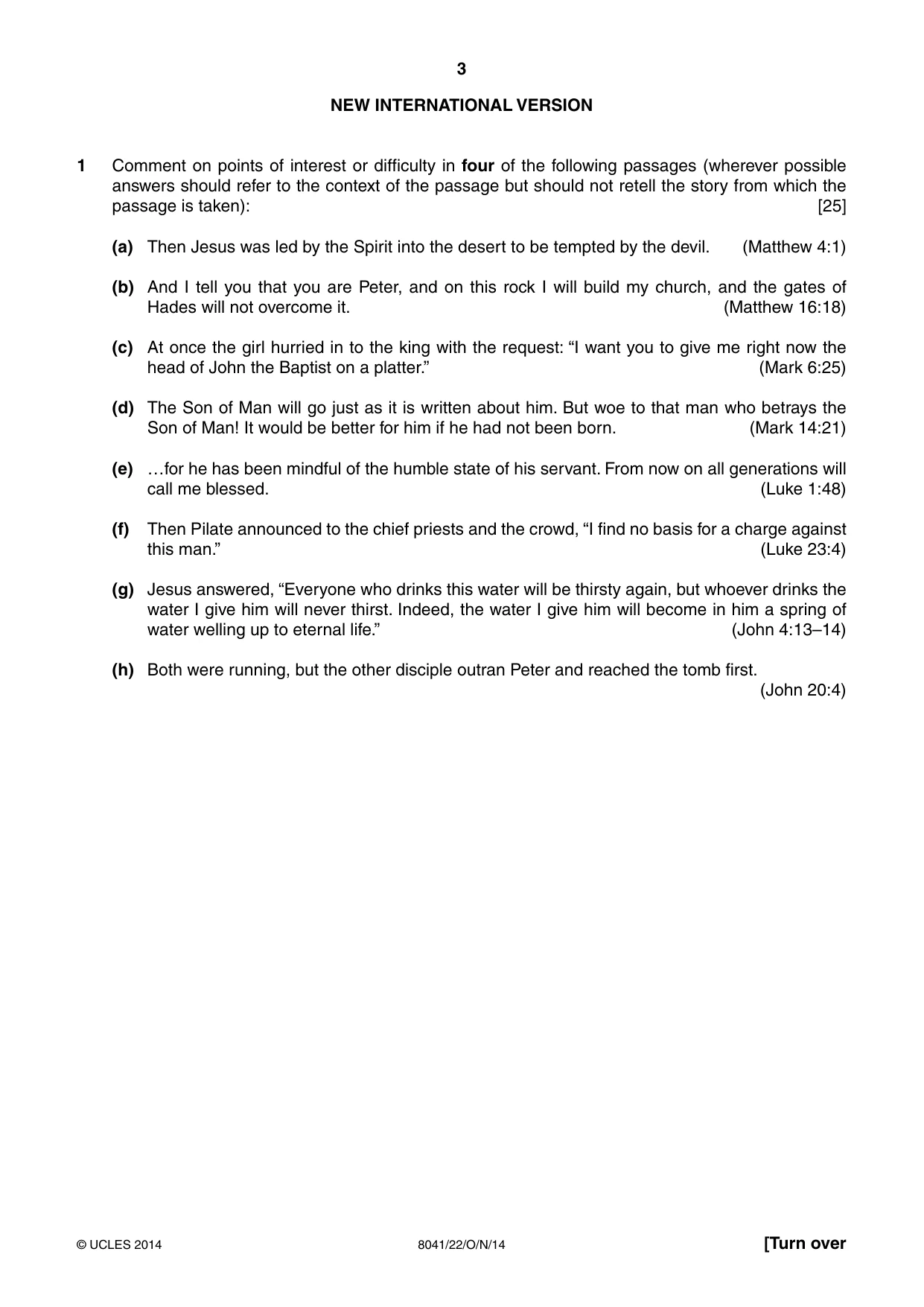 Cambridge A Level Divinity (AS Level only) 8041 2014 Oct/Nov Paper 2 · Variant 2 question paper, page 3 of 4