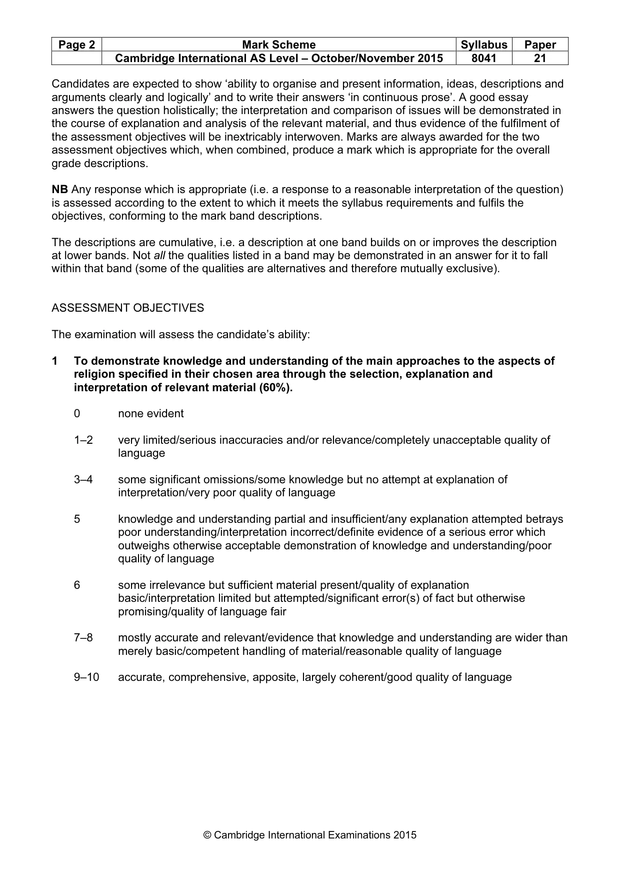 Mark scheme, page 2 of 12