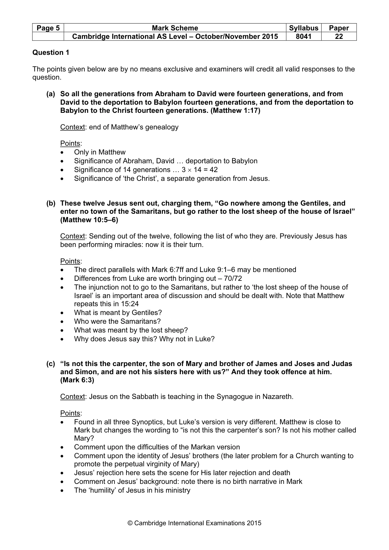 Mark scheme, page 5 of 12