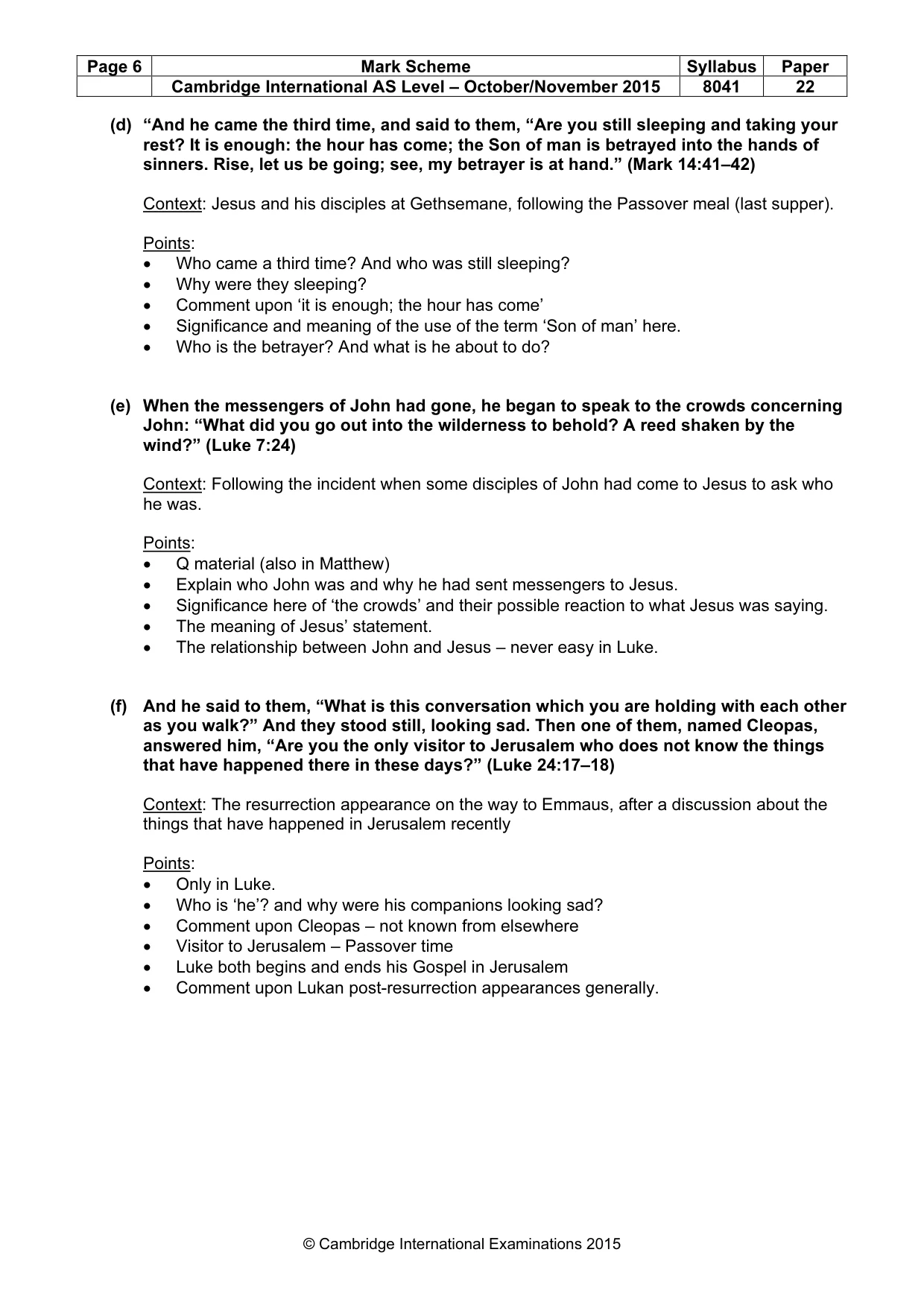 Mark scheme, page 6 of 12