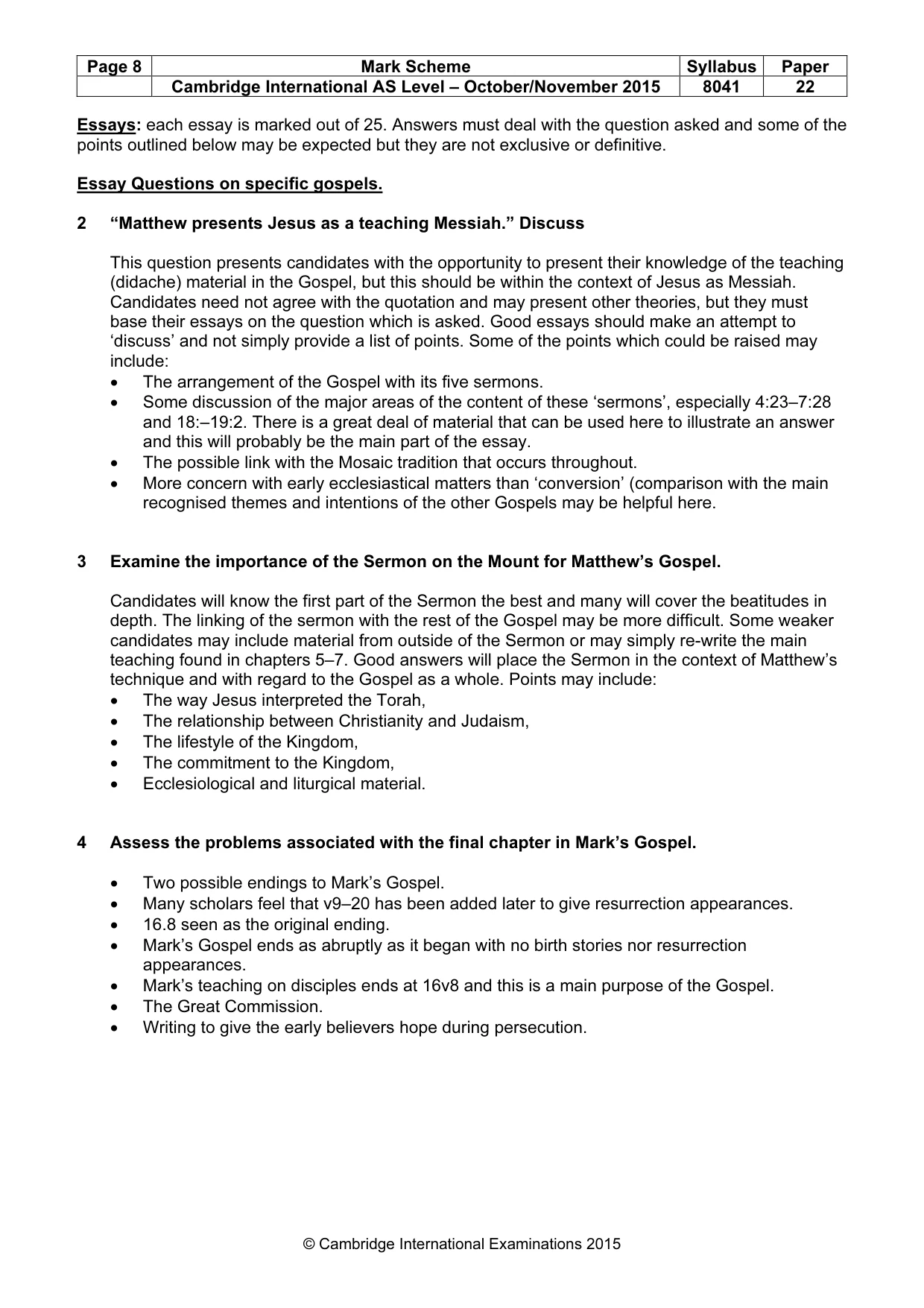 Mark scheme, page 8 of 12