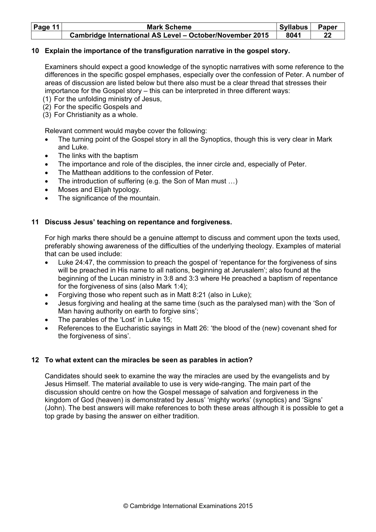 Mark scheme, page 11 of 12