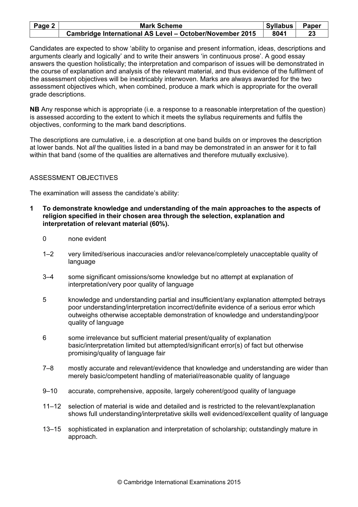 Mark scheme, page 2 of 11