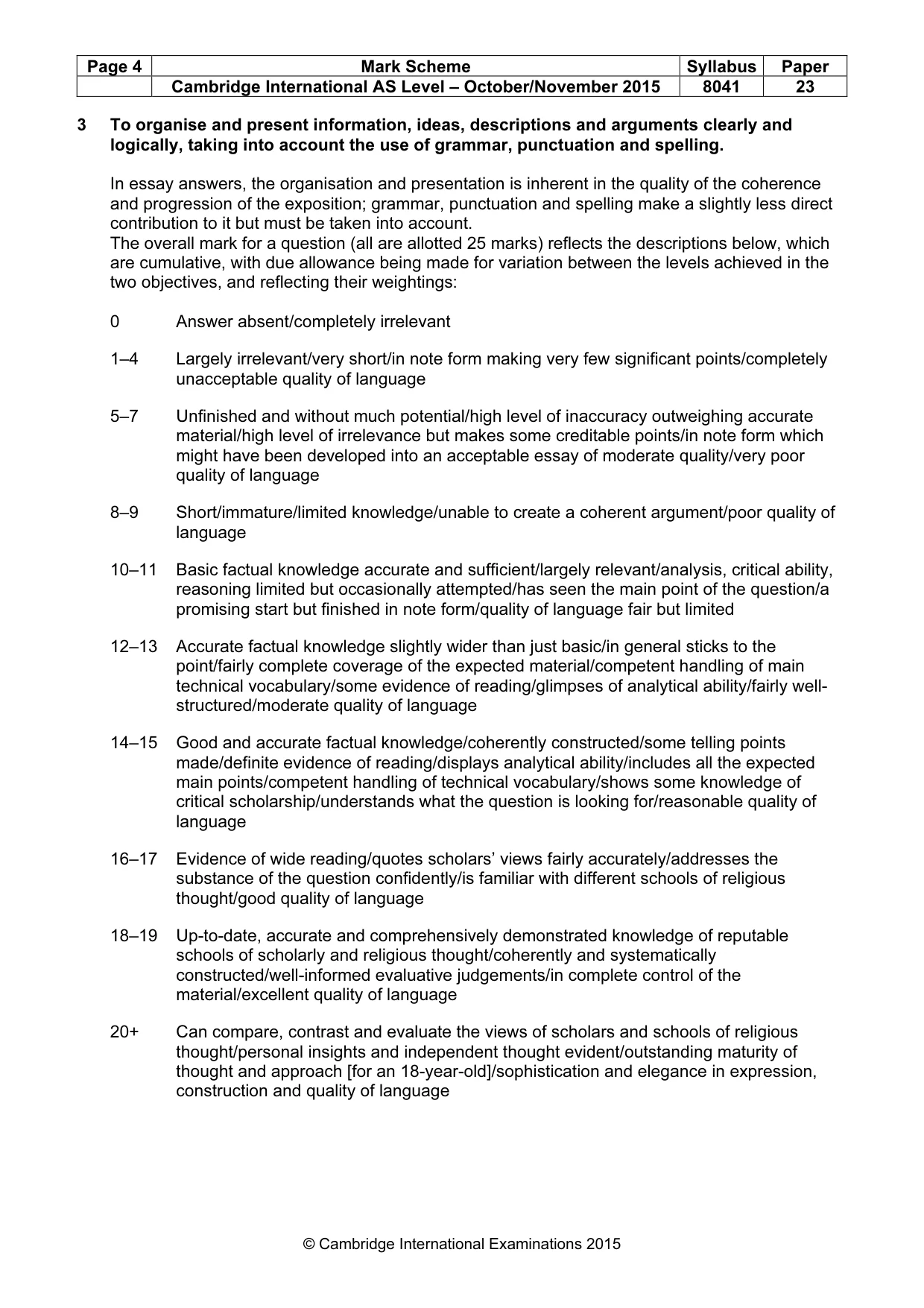 Mark scheme, page 4 of 11