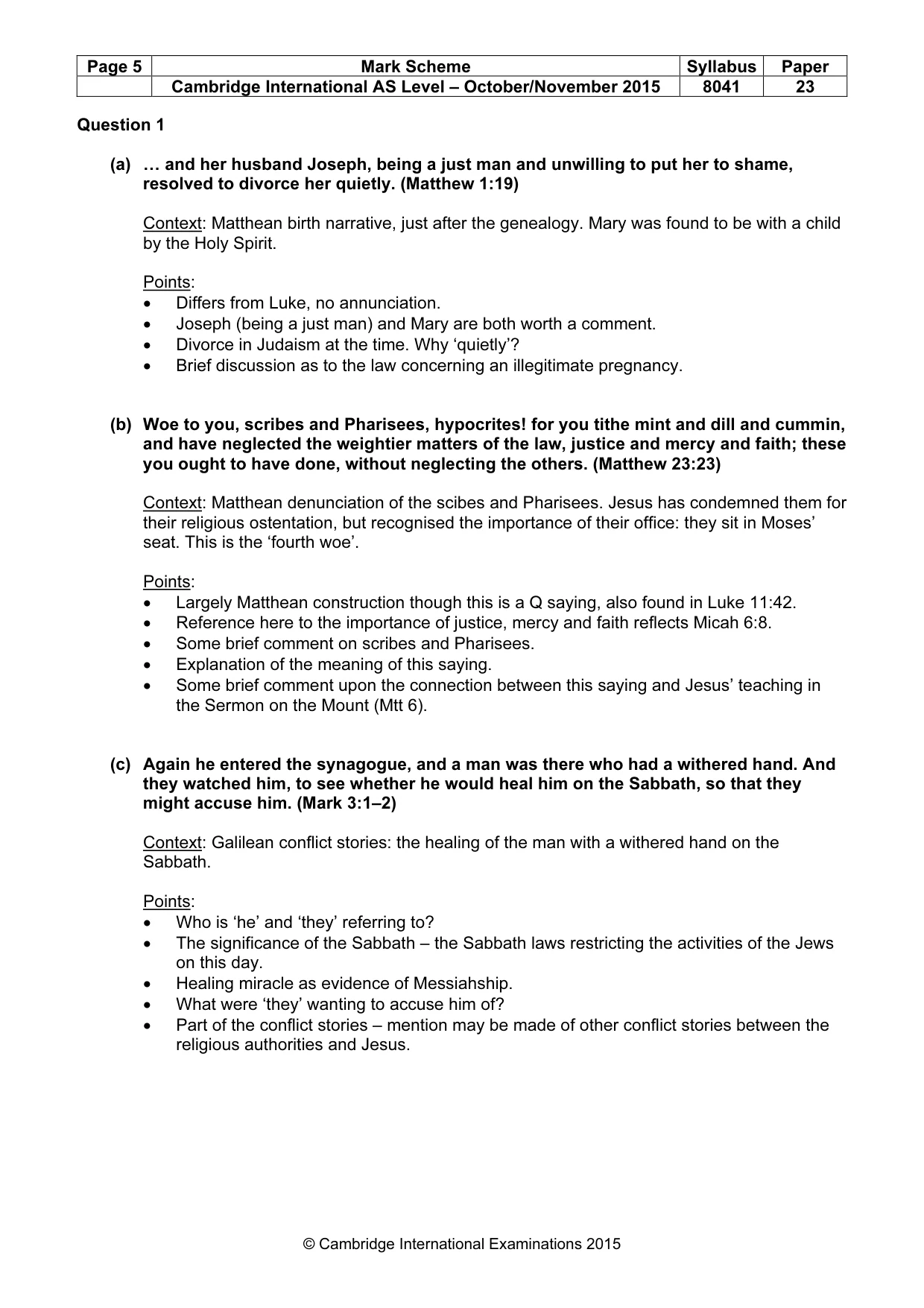 Mark scheme, page 5 of 11