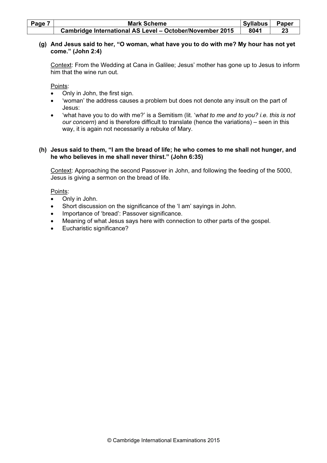 Mark scheme, page 7 of 11