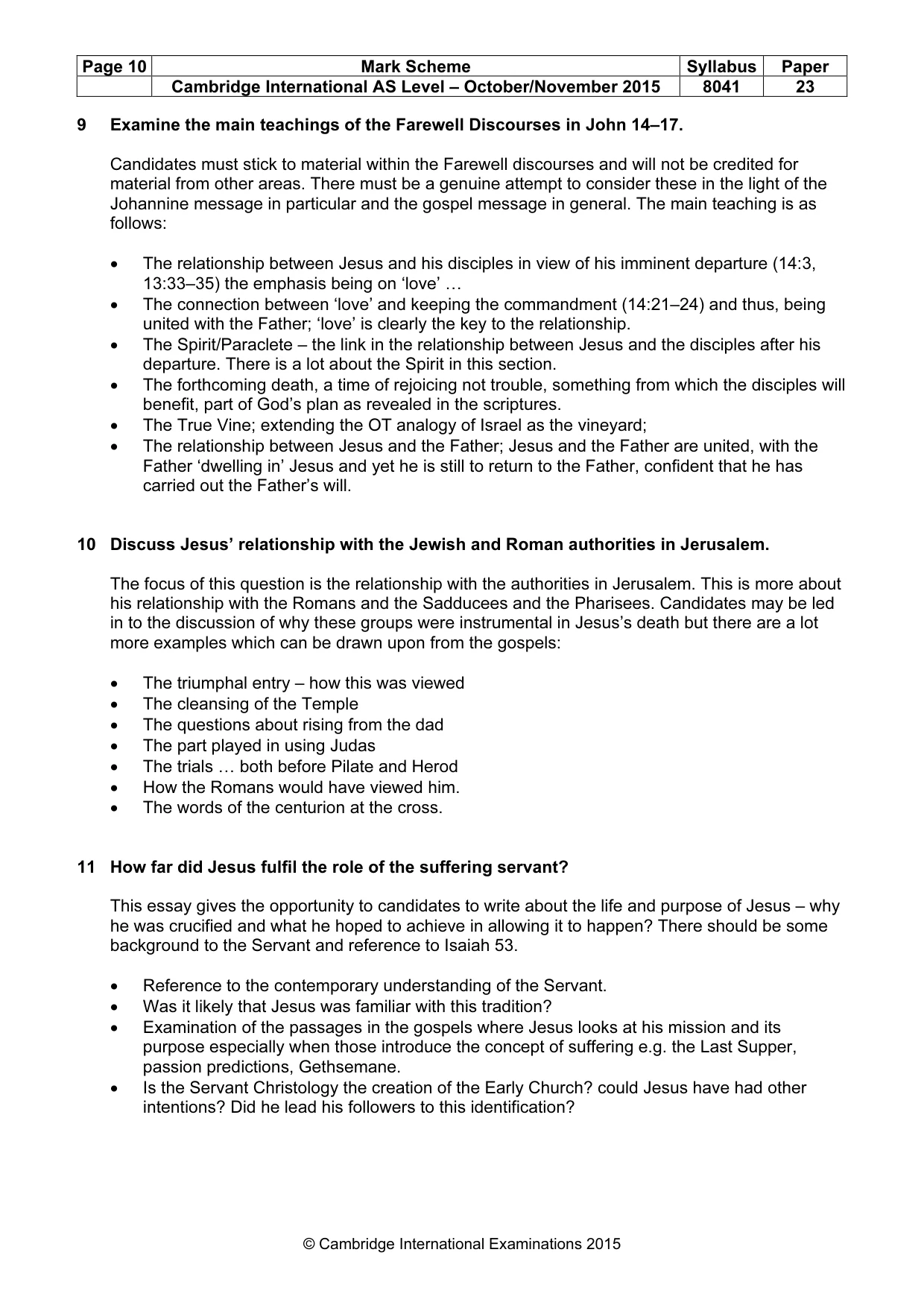 Mark scheme, page 10 of 11