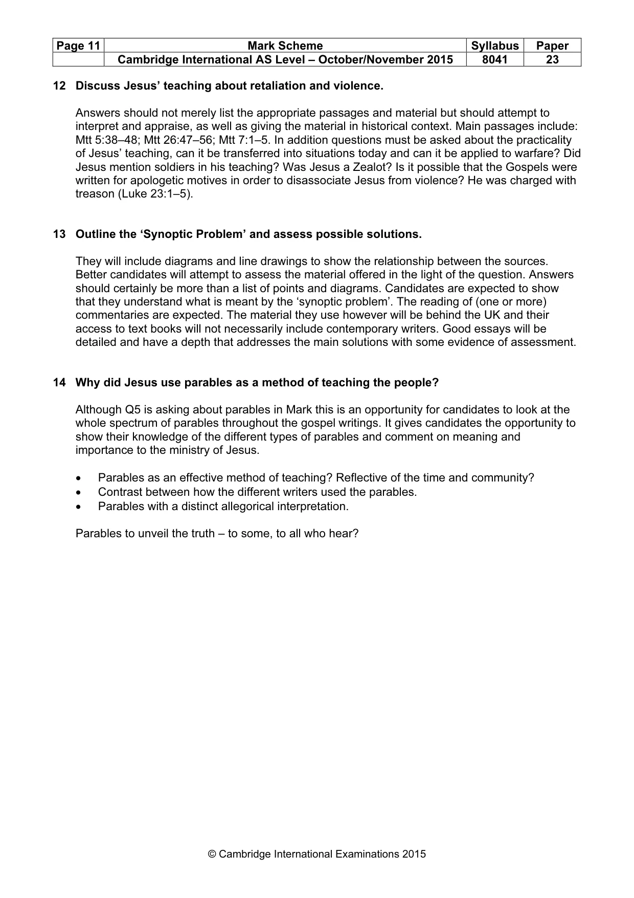 Mark scheme, page 11 of 11