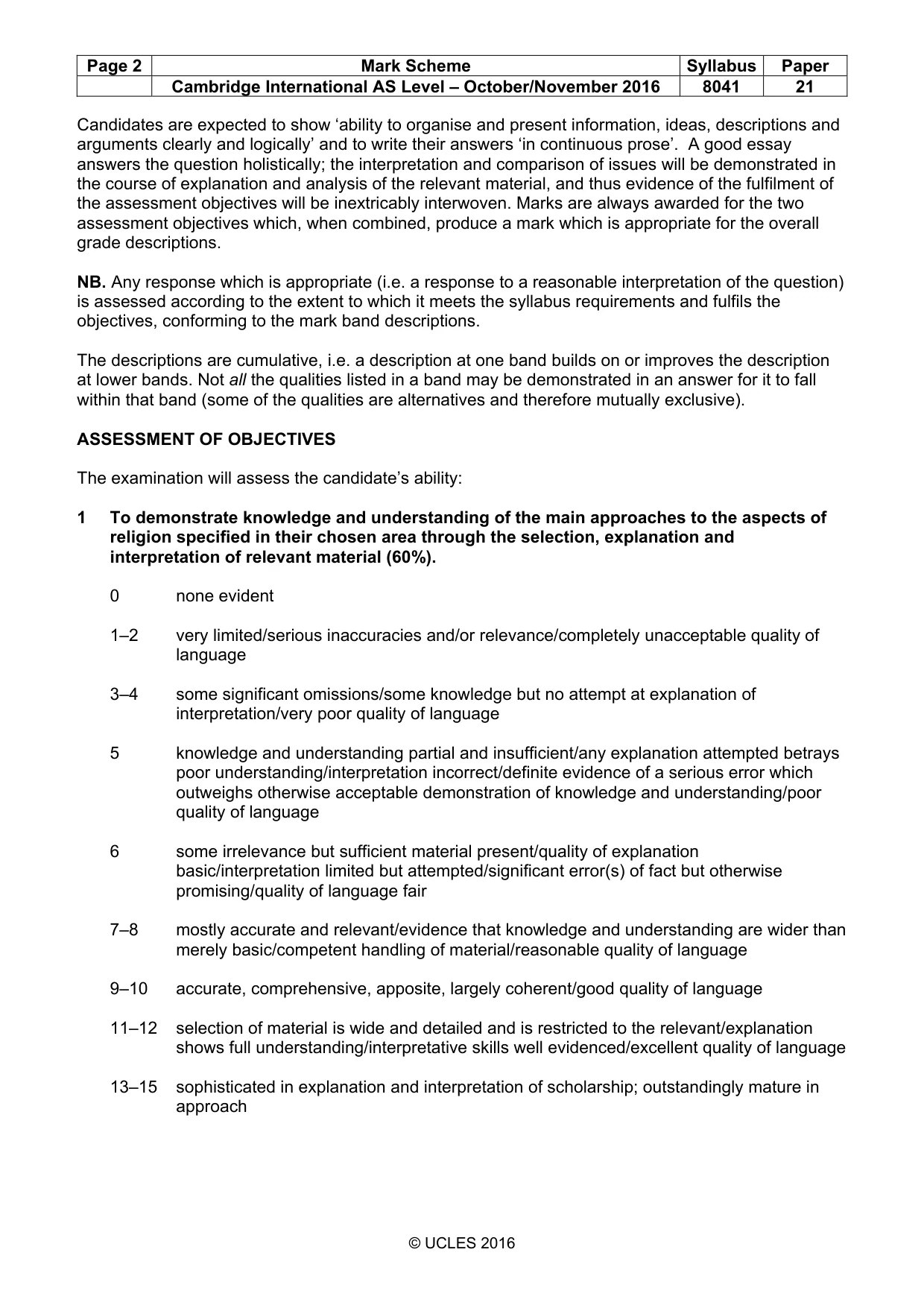 Mark scheme, page 2 of 12