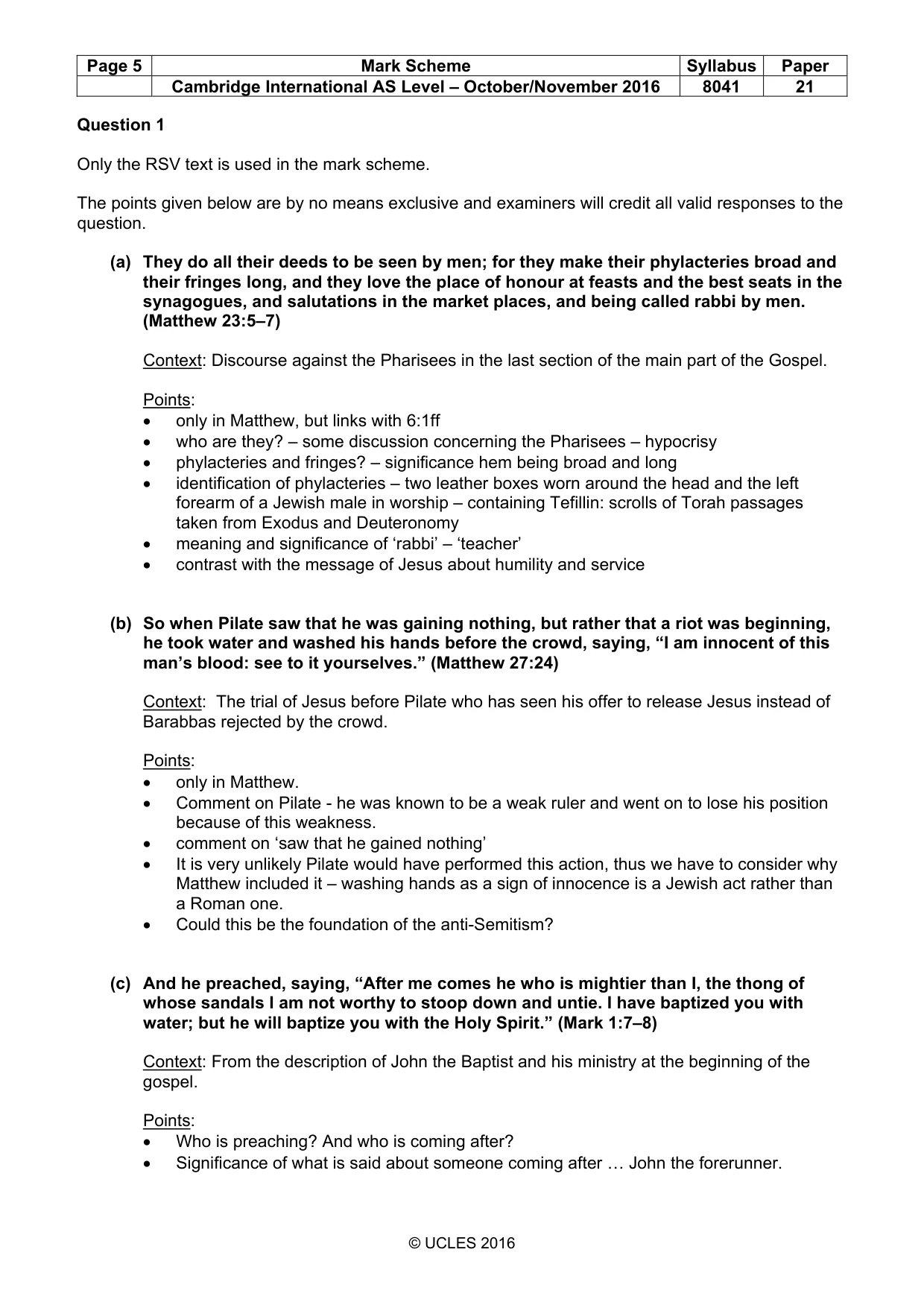 Mark scheme, page 5 of 12