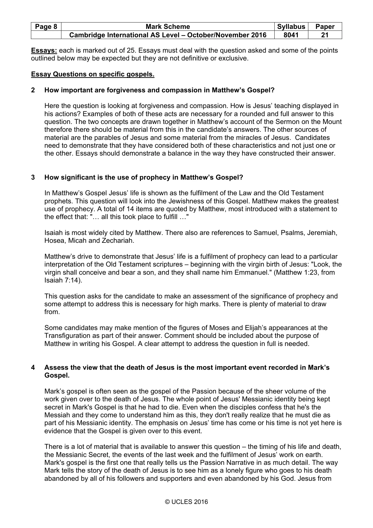 Mark scheme, page 8 of 12