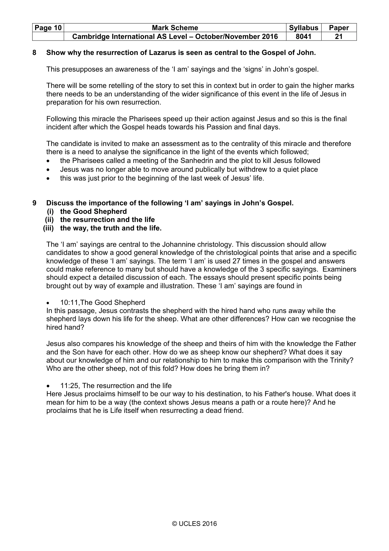 Mark scheme, page 10 of 12