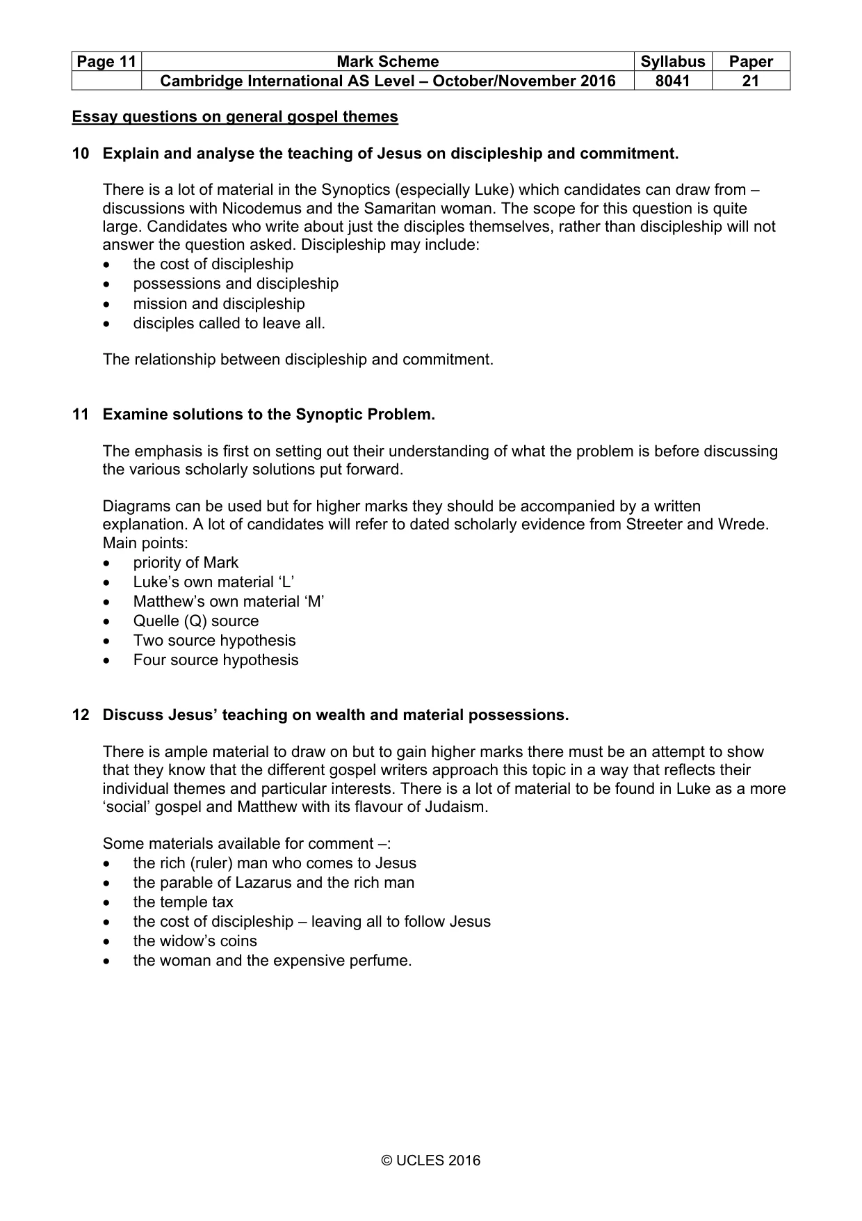 Mark scheme, page 11 of 12