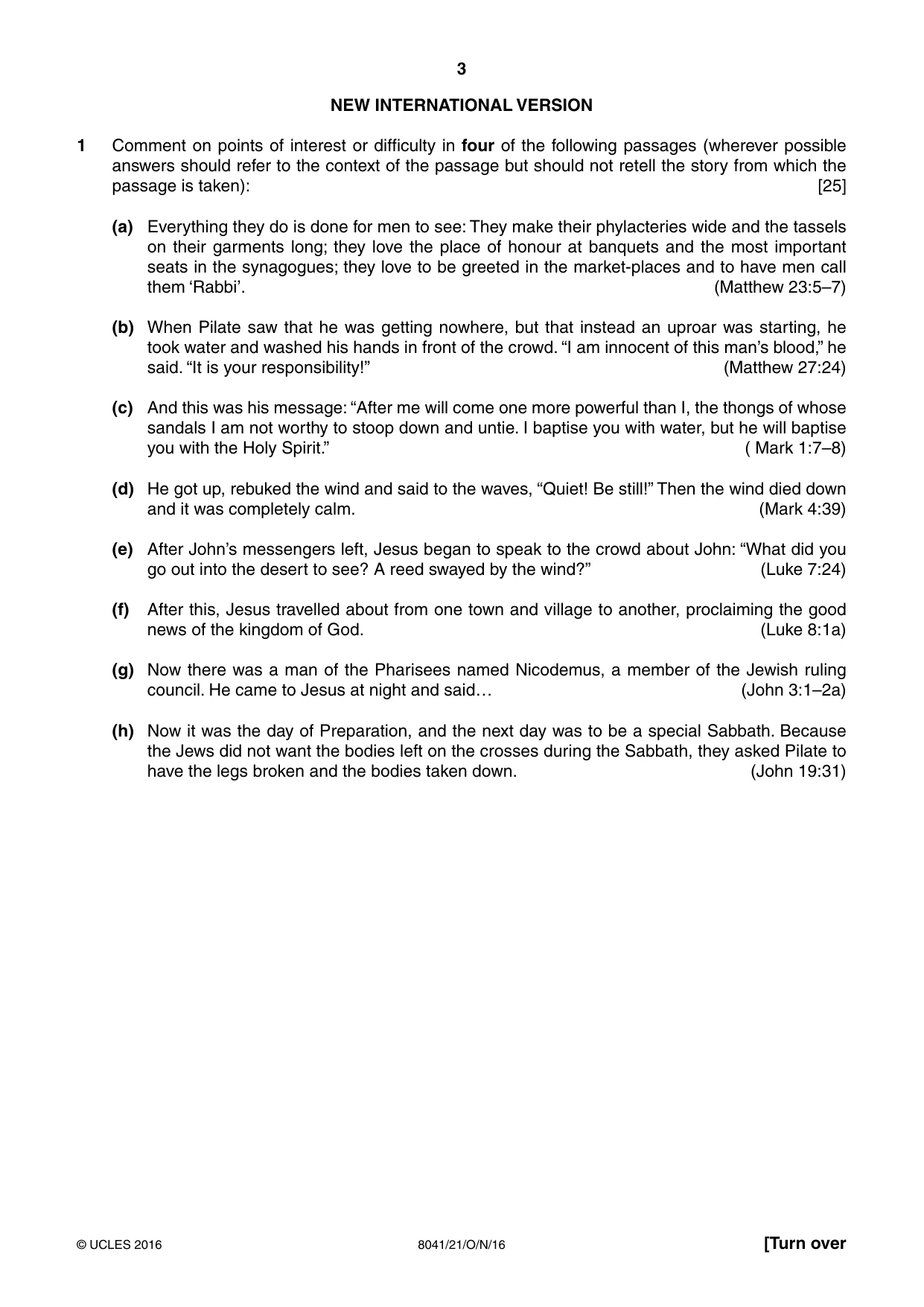Cambridge A Level Divinity (AS Level only) 8041 2016 Oct/Nov Paper 2 · Variant 1 question paper, page 3 of 4