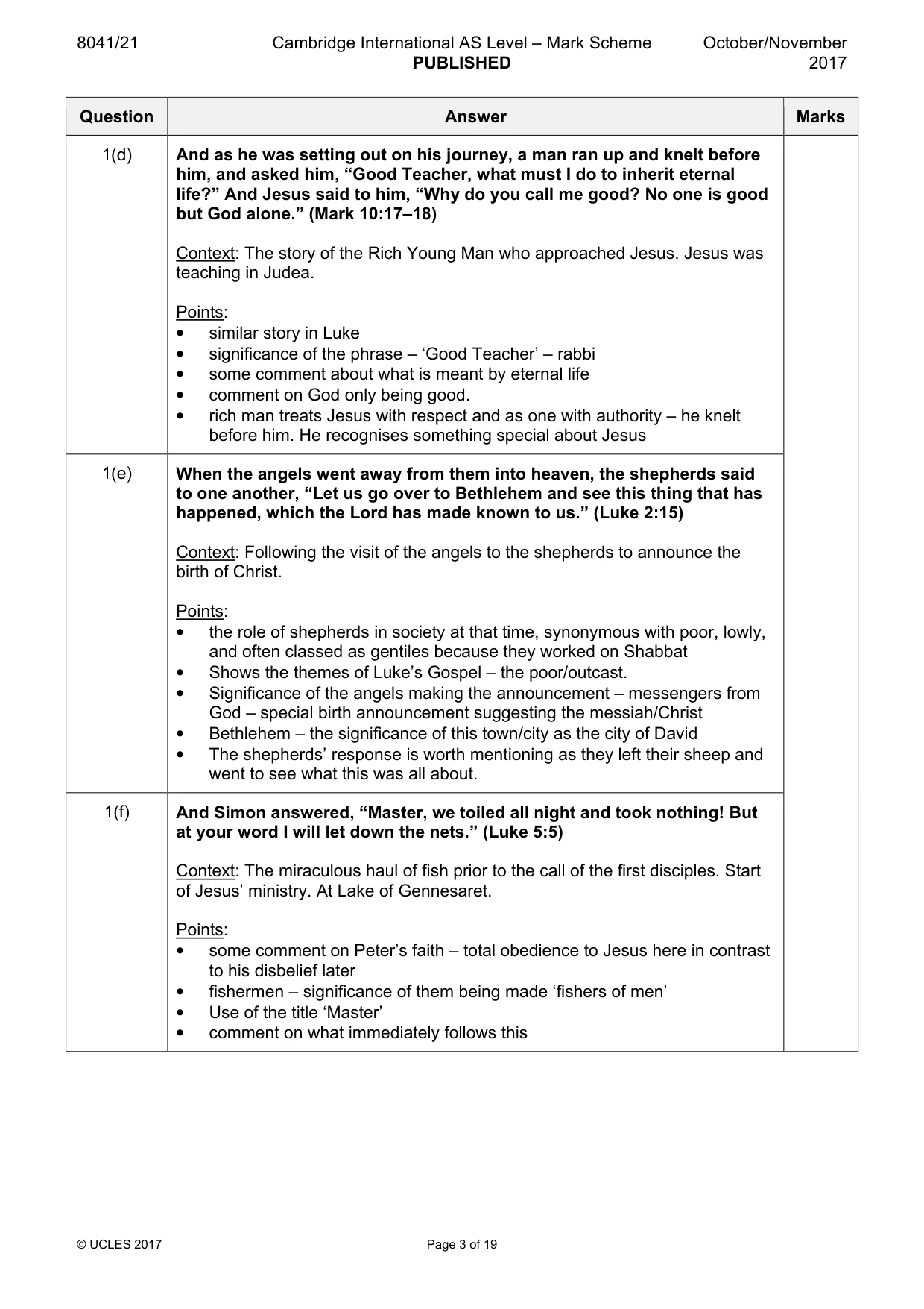 Mark scheme, page 3 of 19