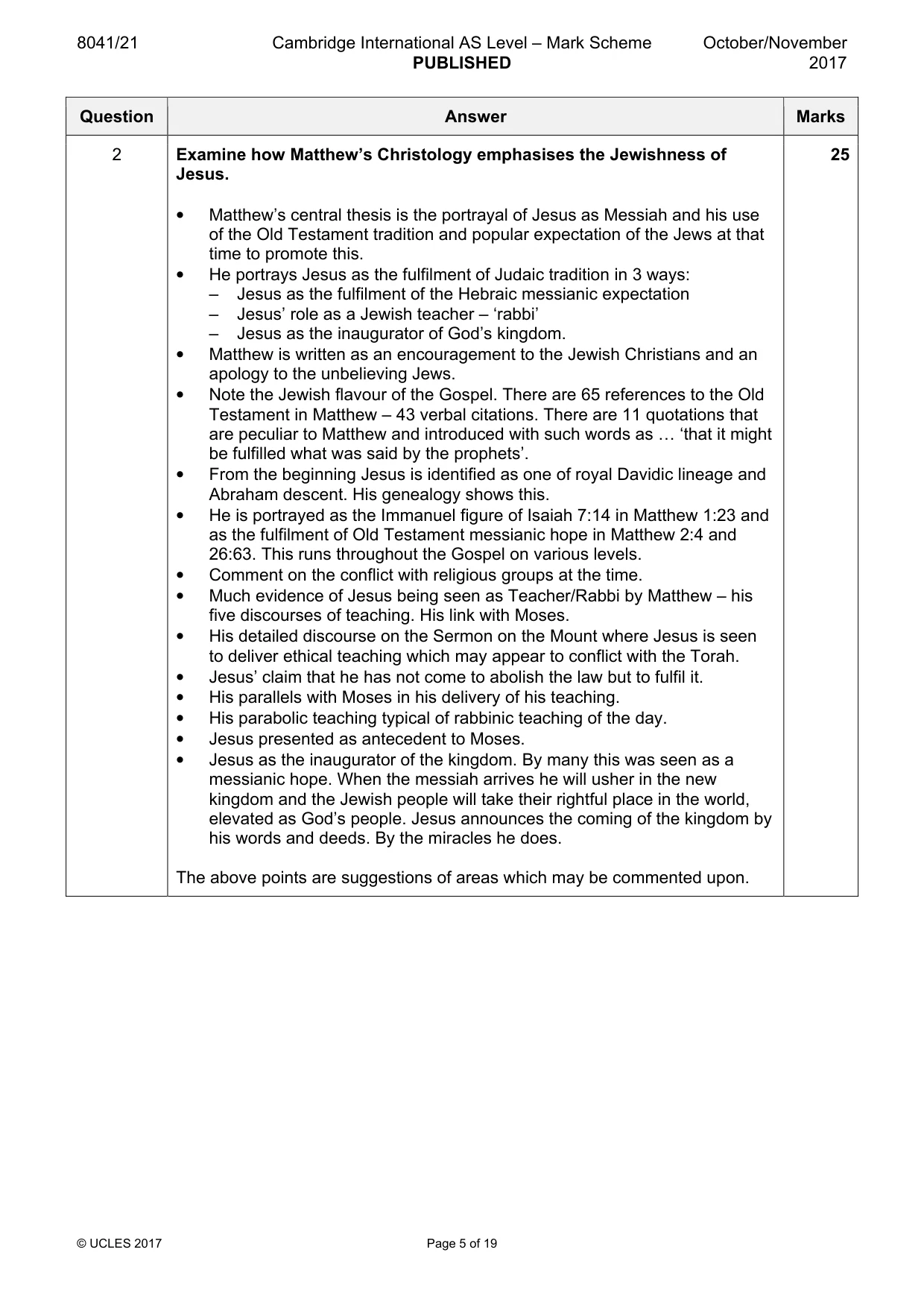 Mark scheme, page 5 of 19