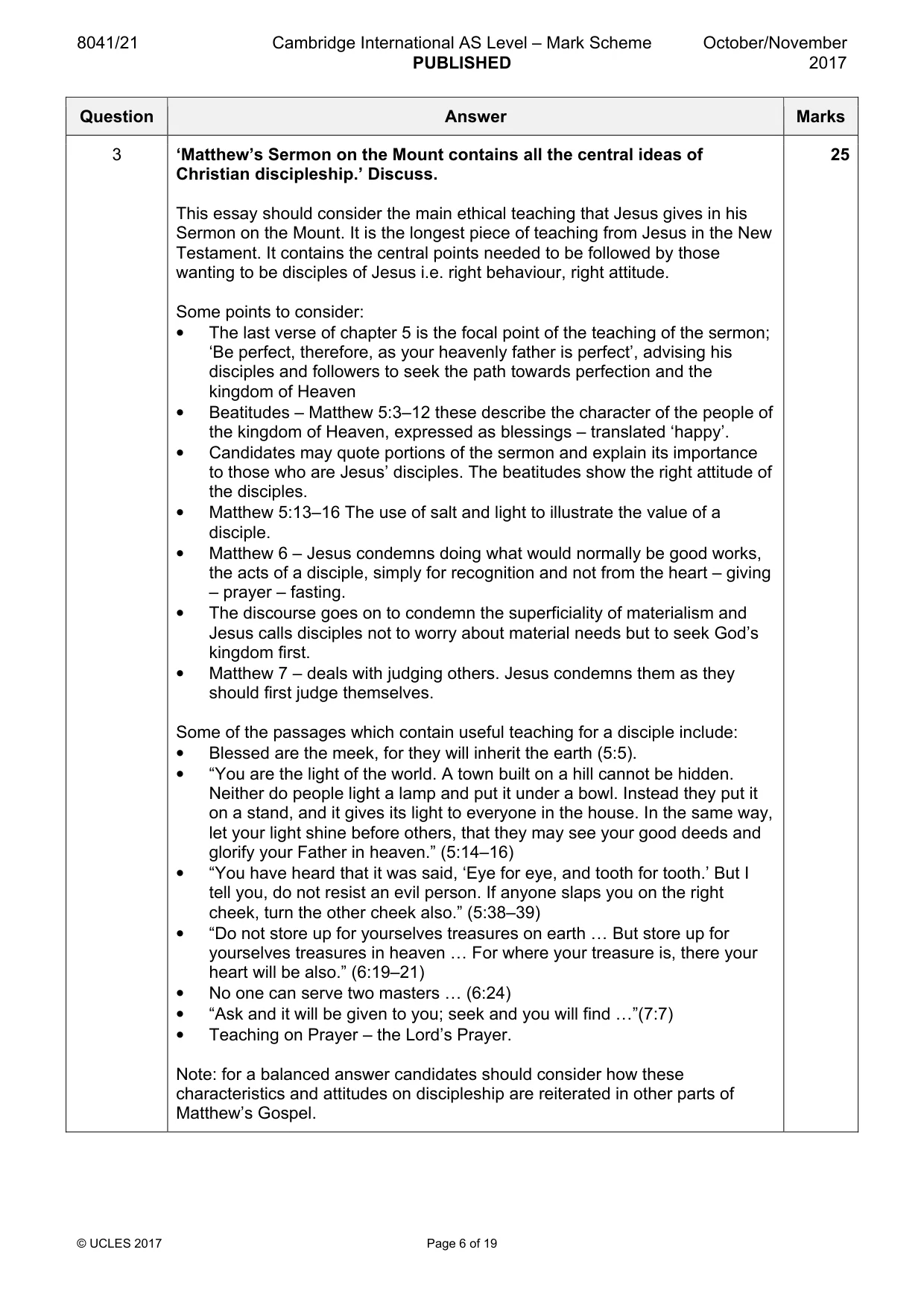 Mark scheme, page 6 of 19