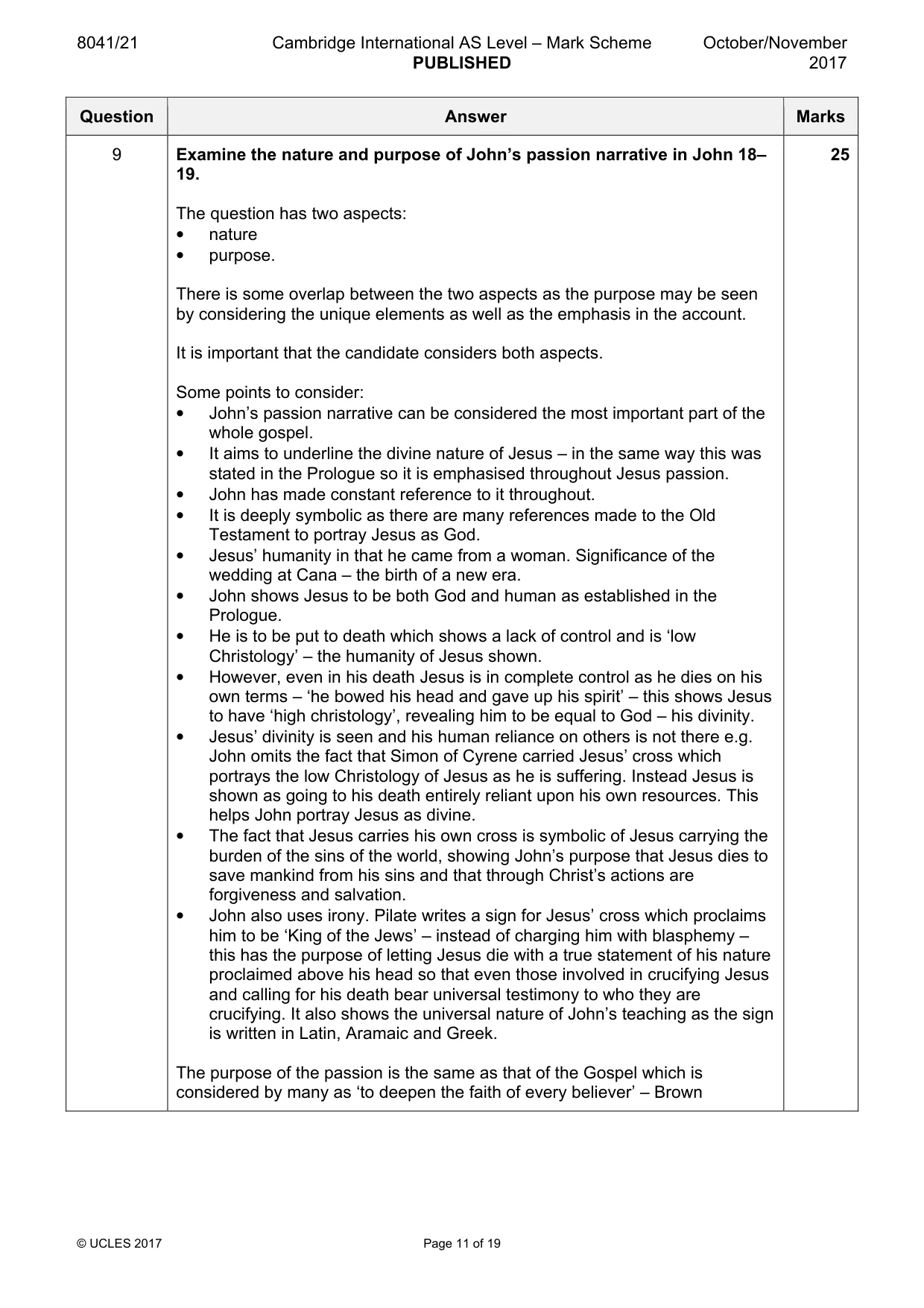 Mark scheme, page 11 of 19