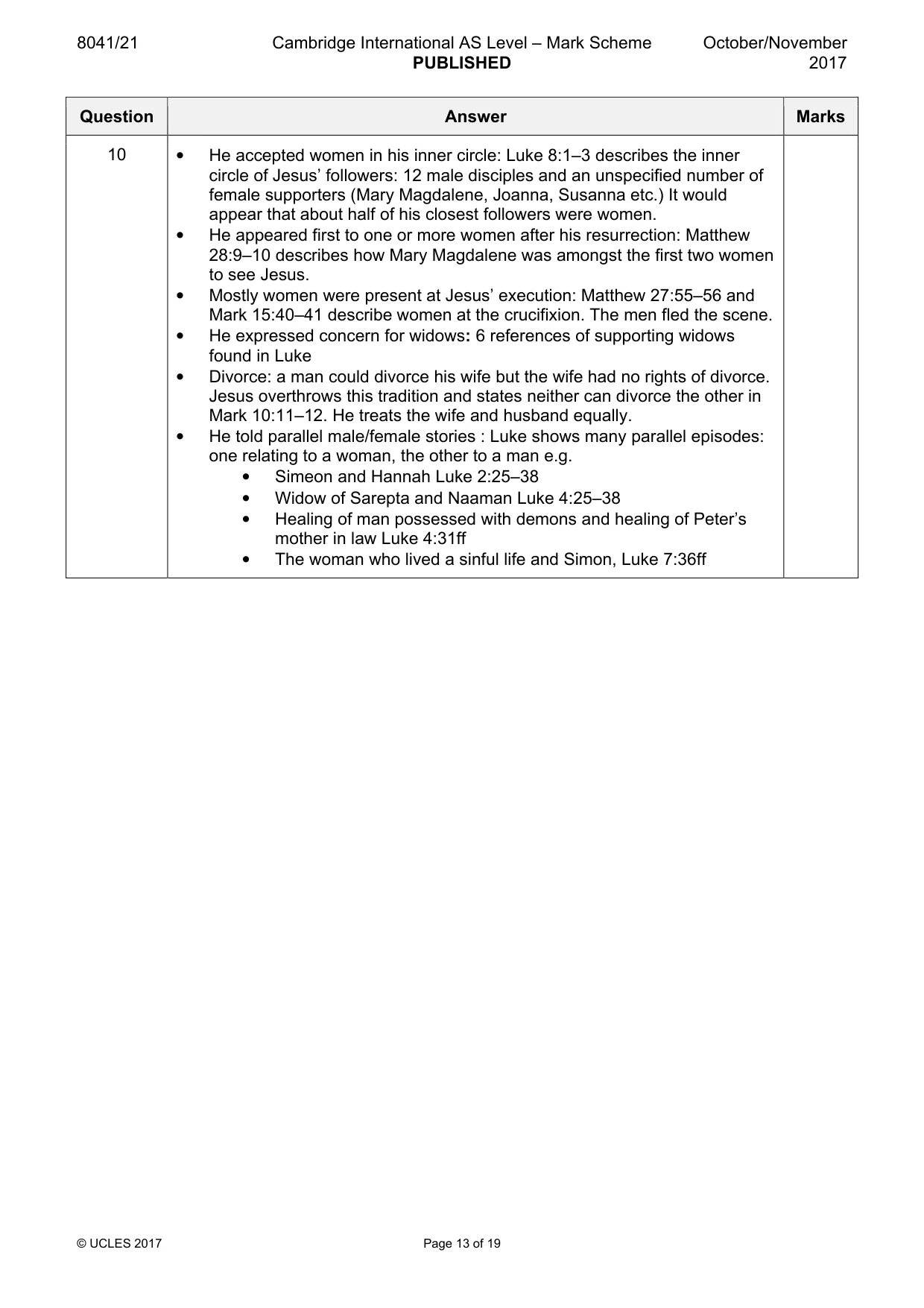 Mark scheme, page 13 of 19