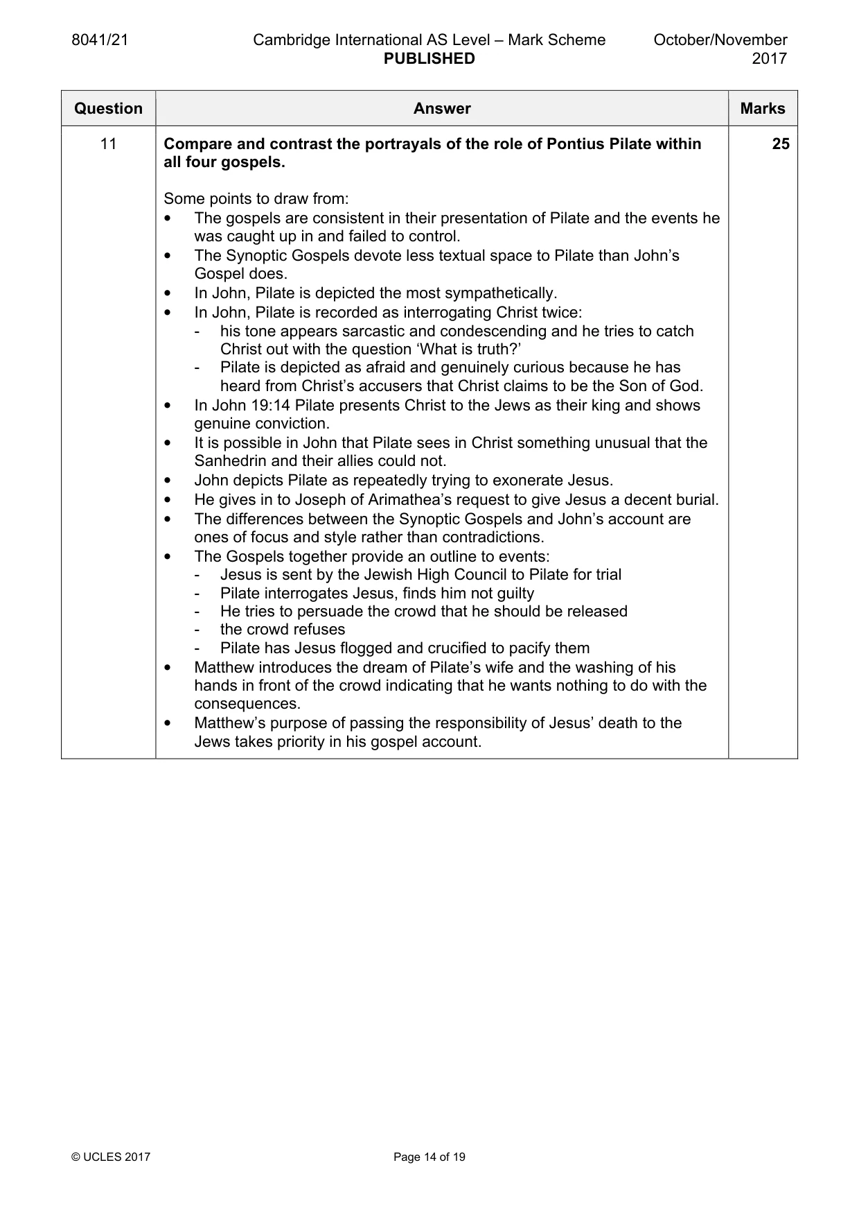 Mark scheme, page 14 of 19