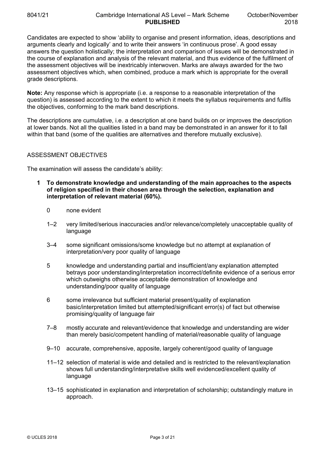 Mark scheme, page 3 of 21