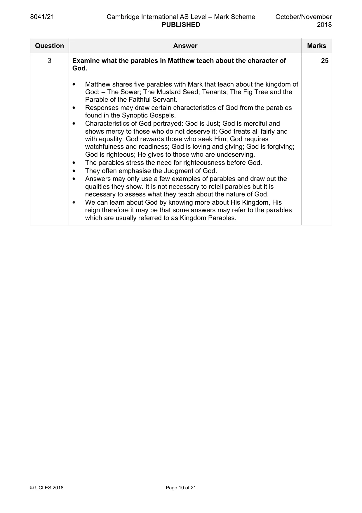 Mark scheme, page 10 of 21
