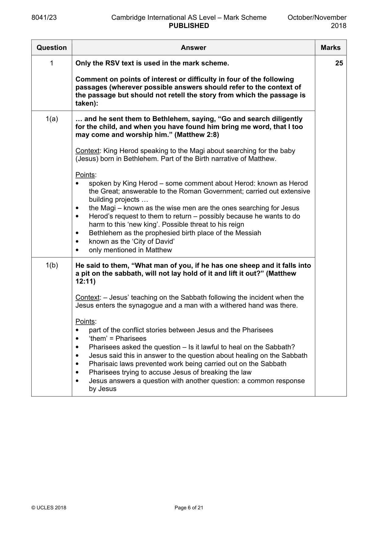 Mark scheme, page 6 of 21