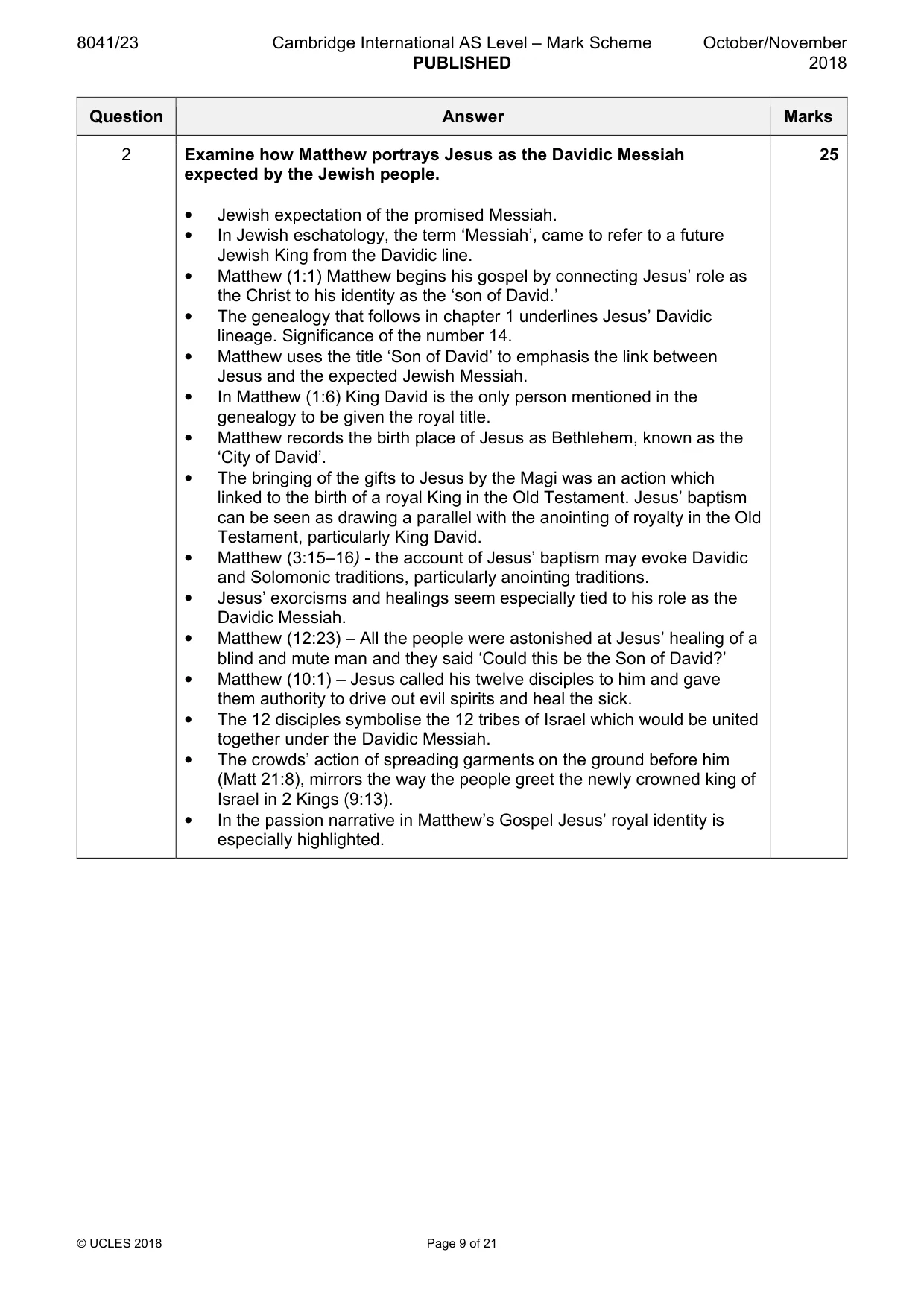 Mark scheme, page 9 of 21