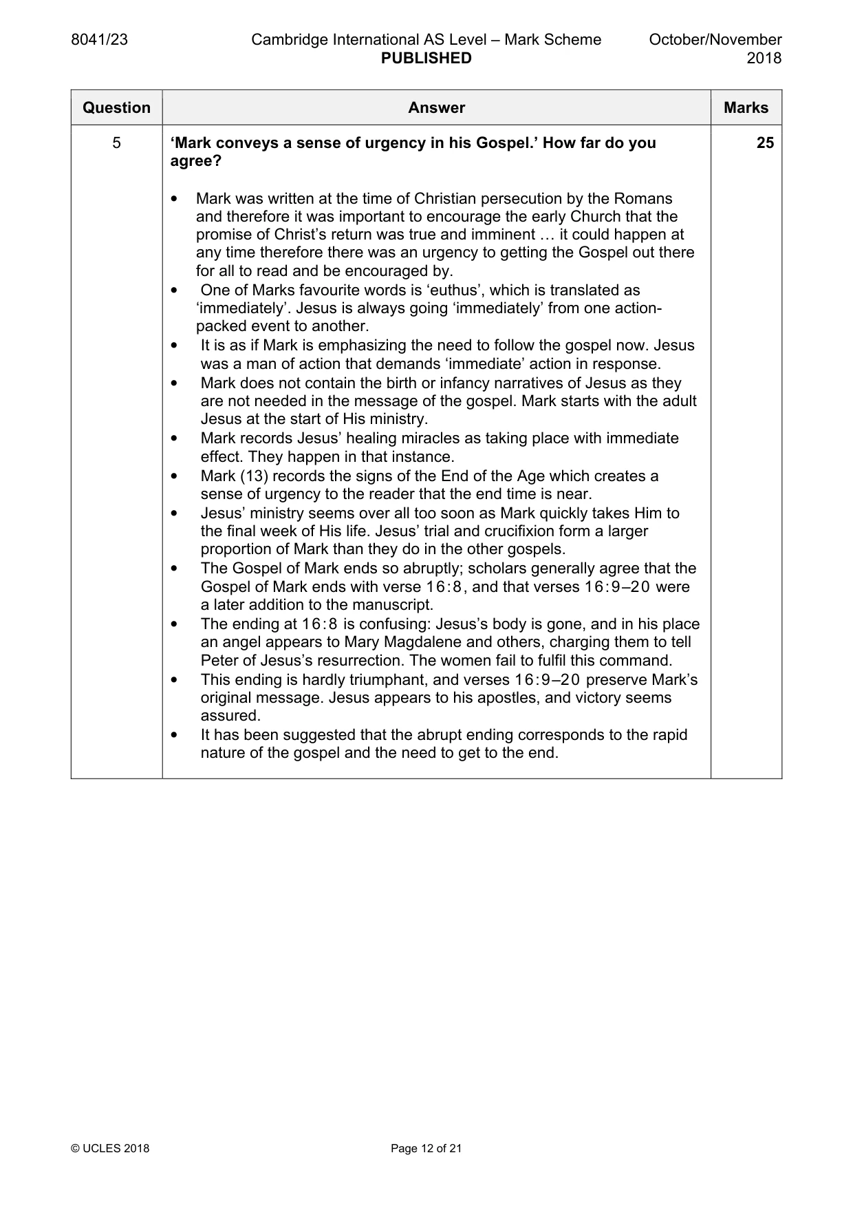 Mark scheme, page 12 of 21