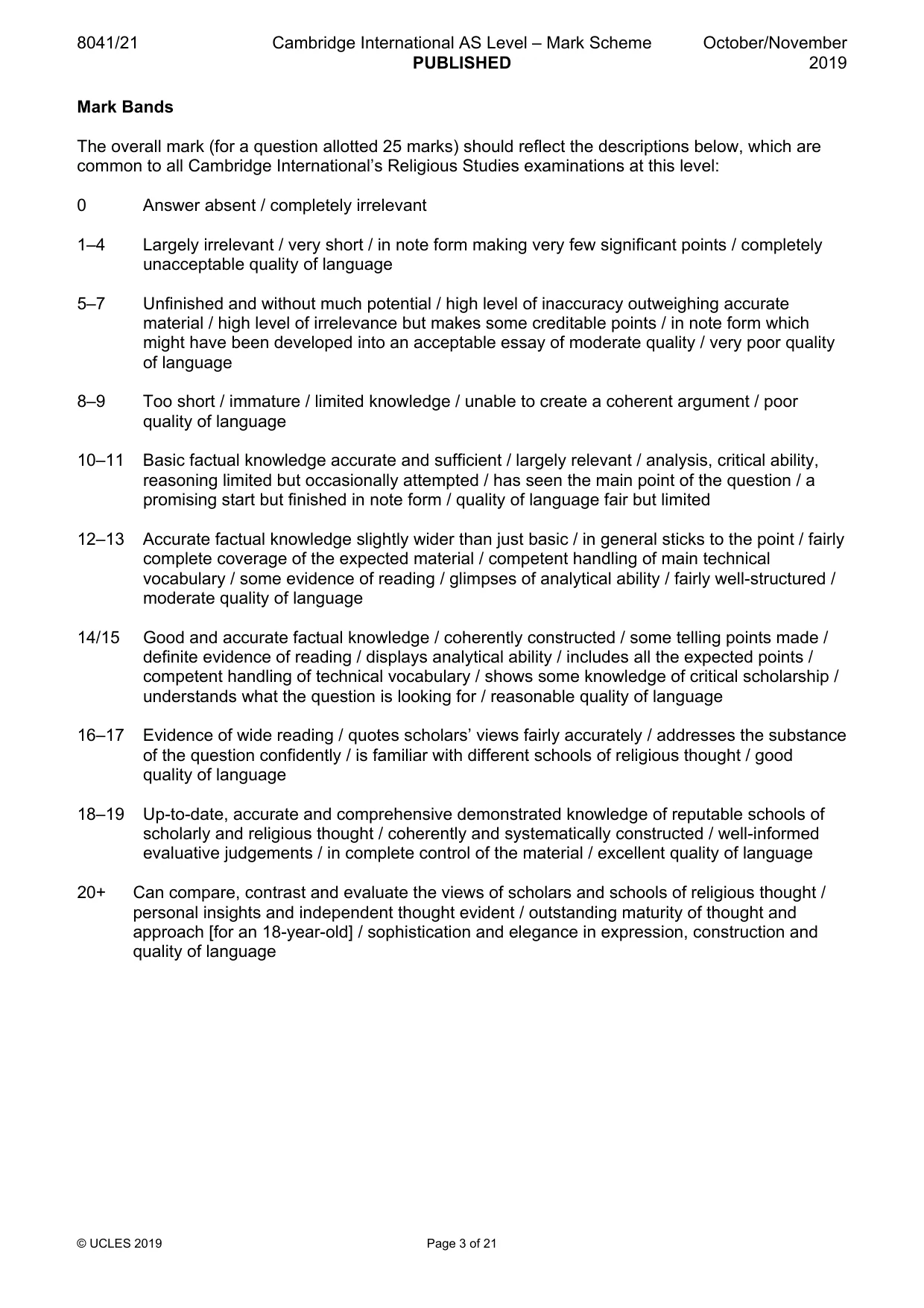 Mark scheme, page 3 of 21