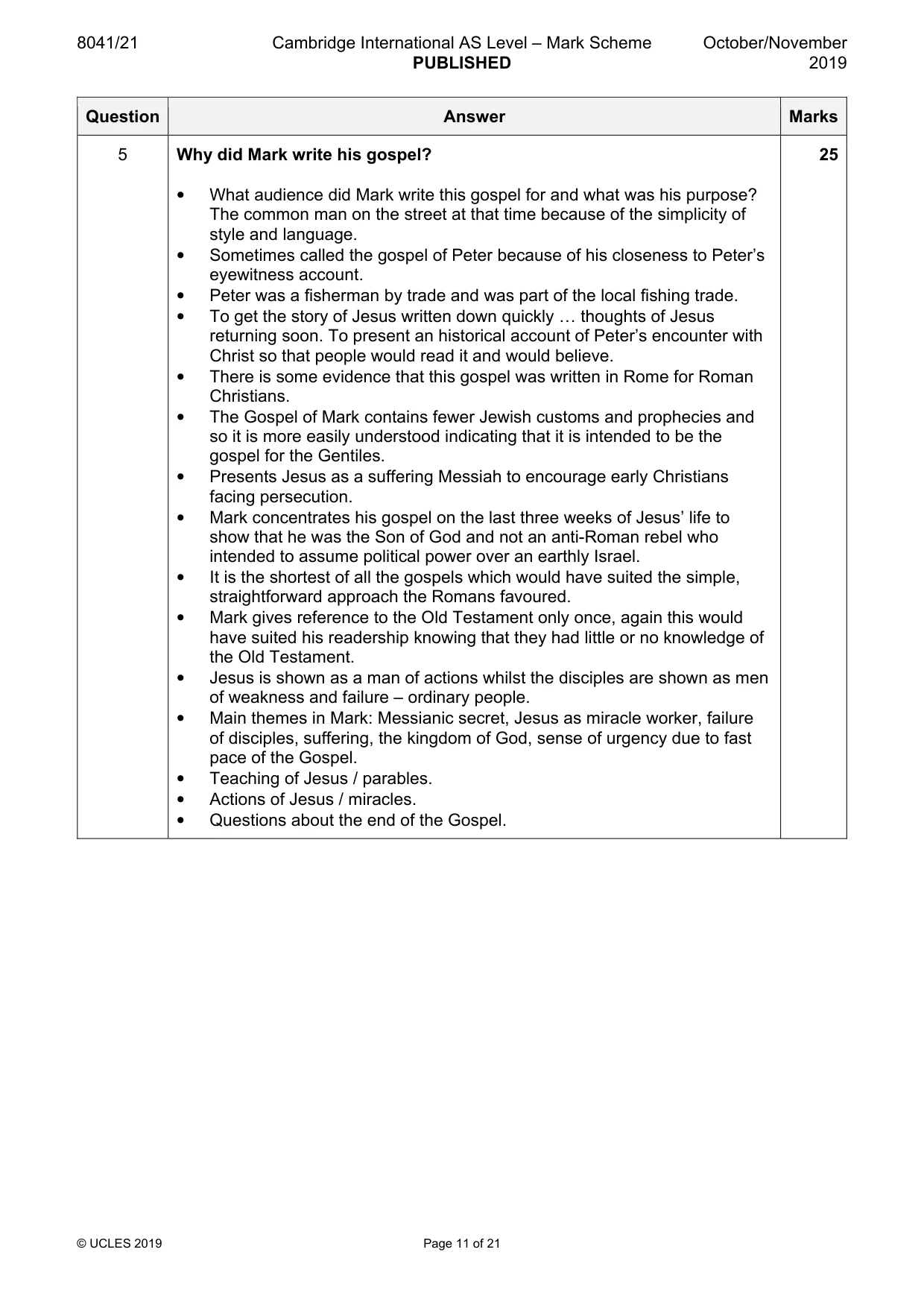 Mark scheme, page 11 of 21