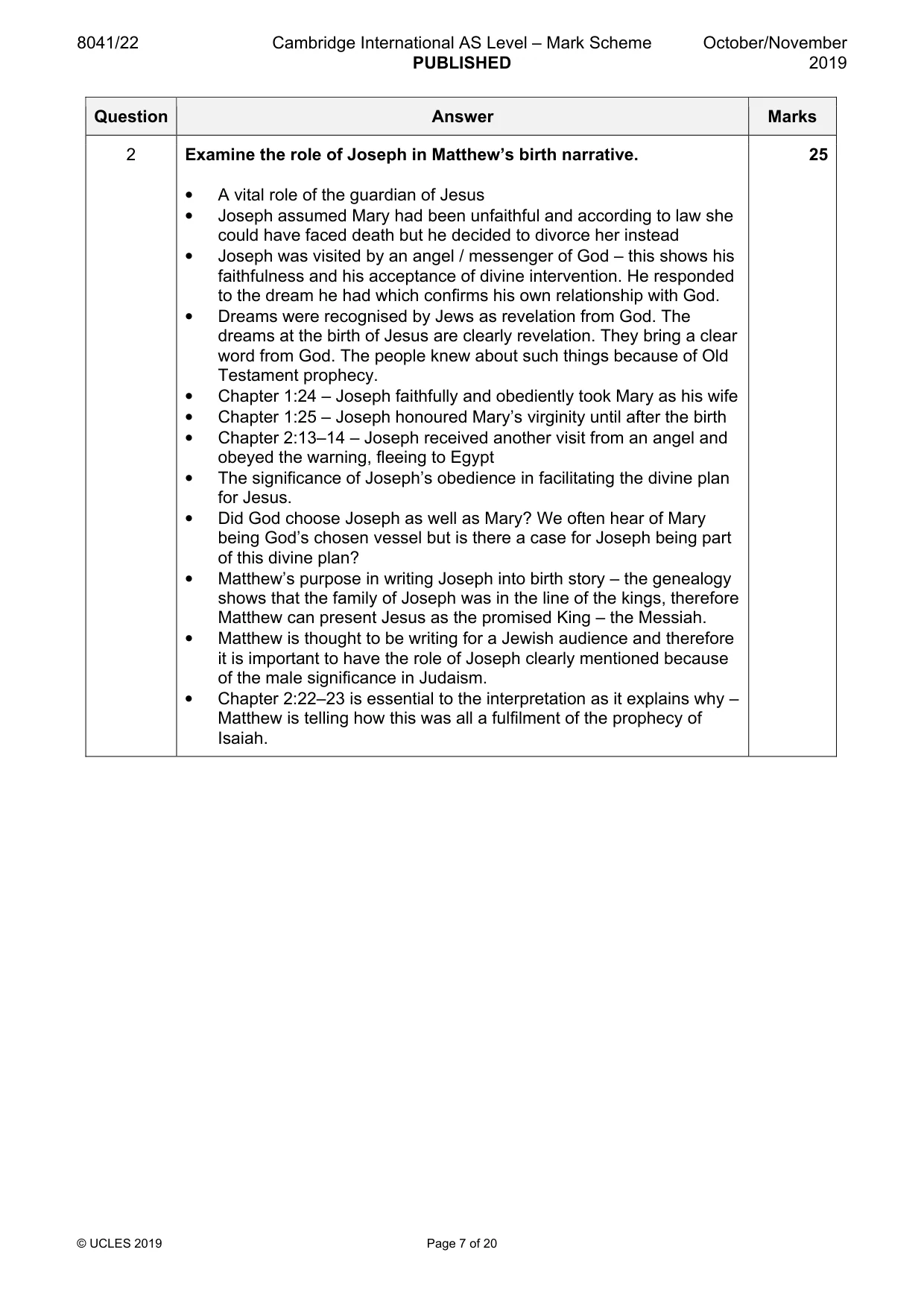 Mark scheme, page 7 of 20
