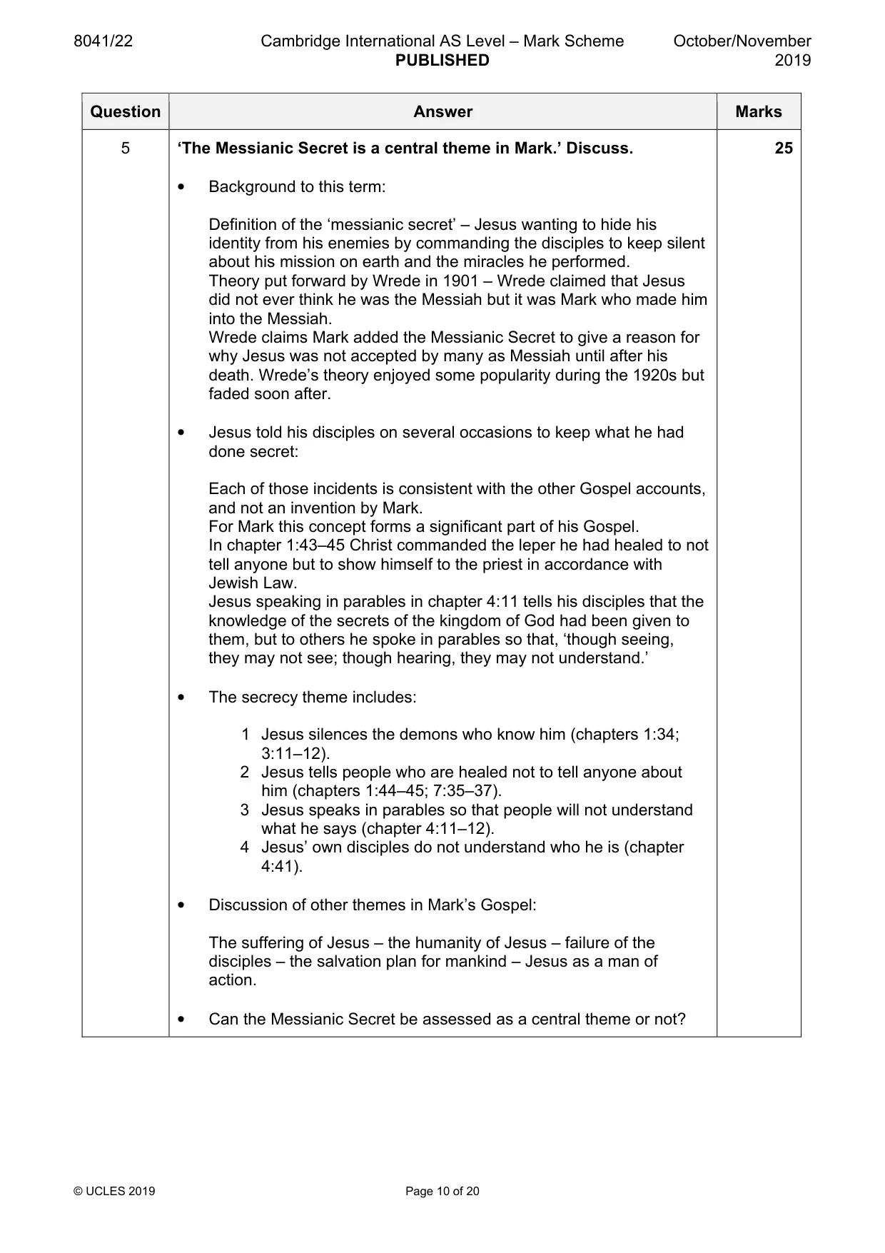 Mark scheme, page 10 of 20