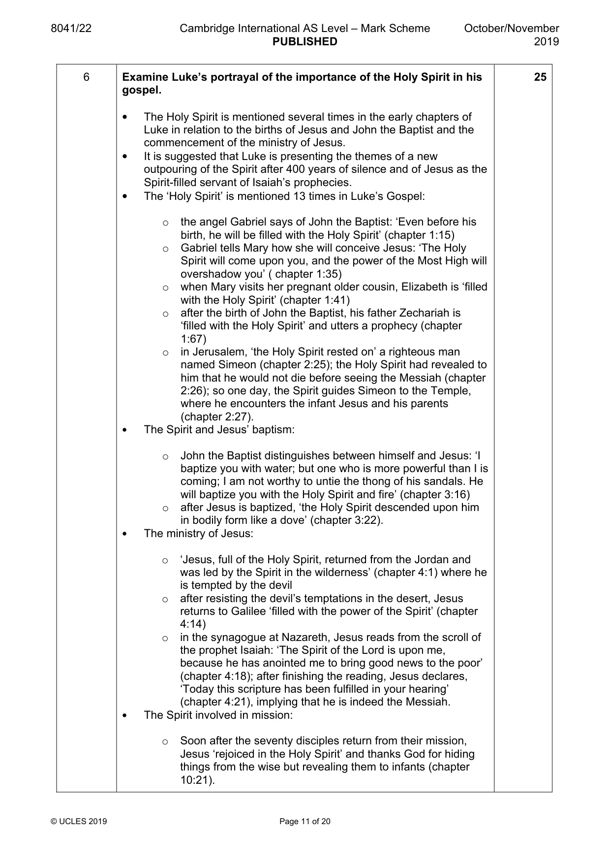 Mark scheme, page 11 of 20