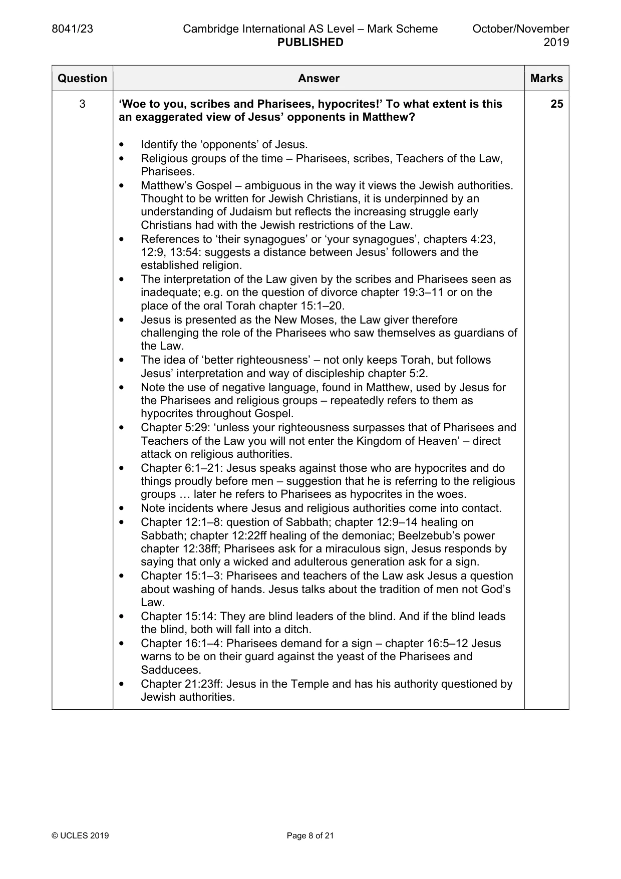 Mark scheme, page 8 of 21